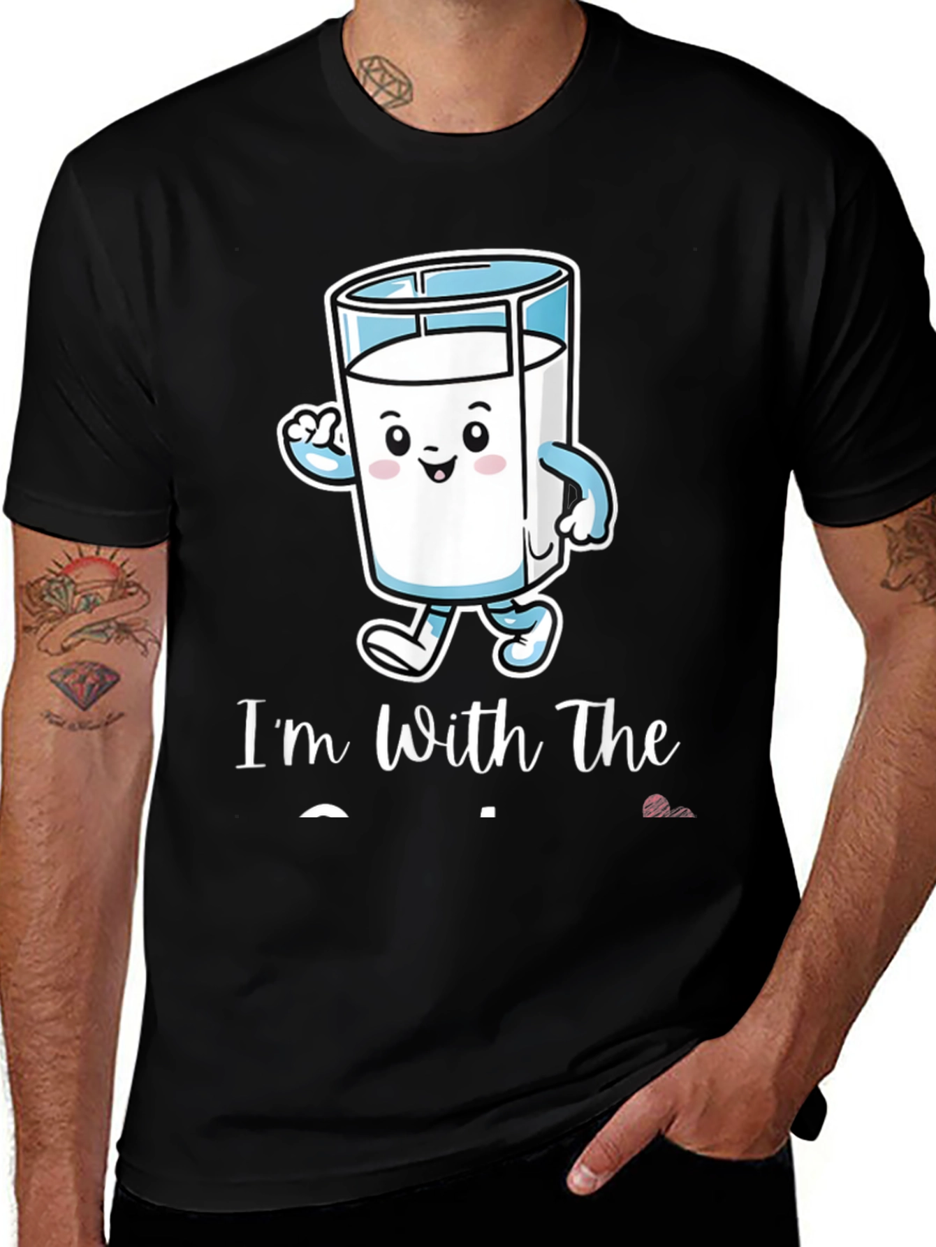 Variant 15 of Funny Milk T-Shirt - I'm With The Milk
