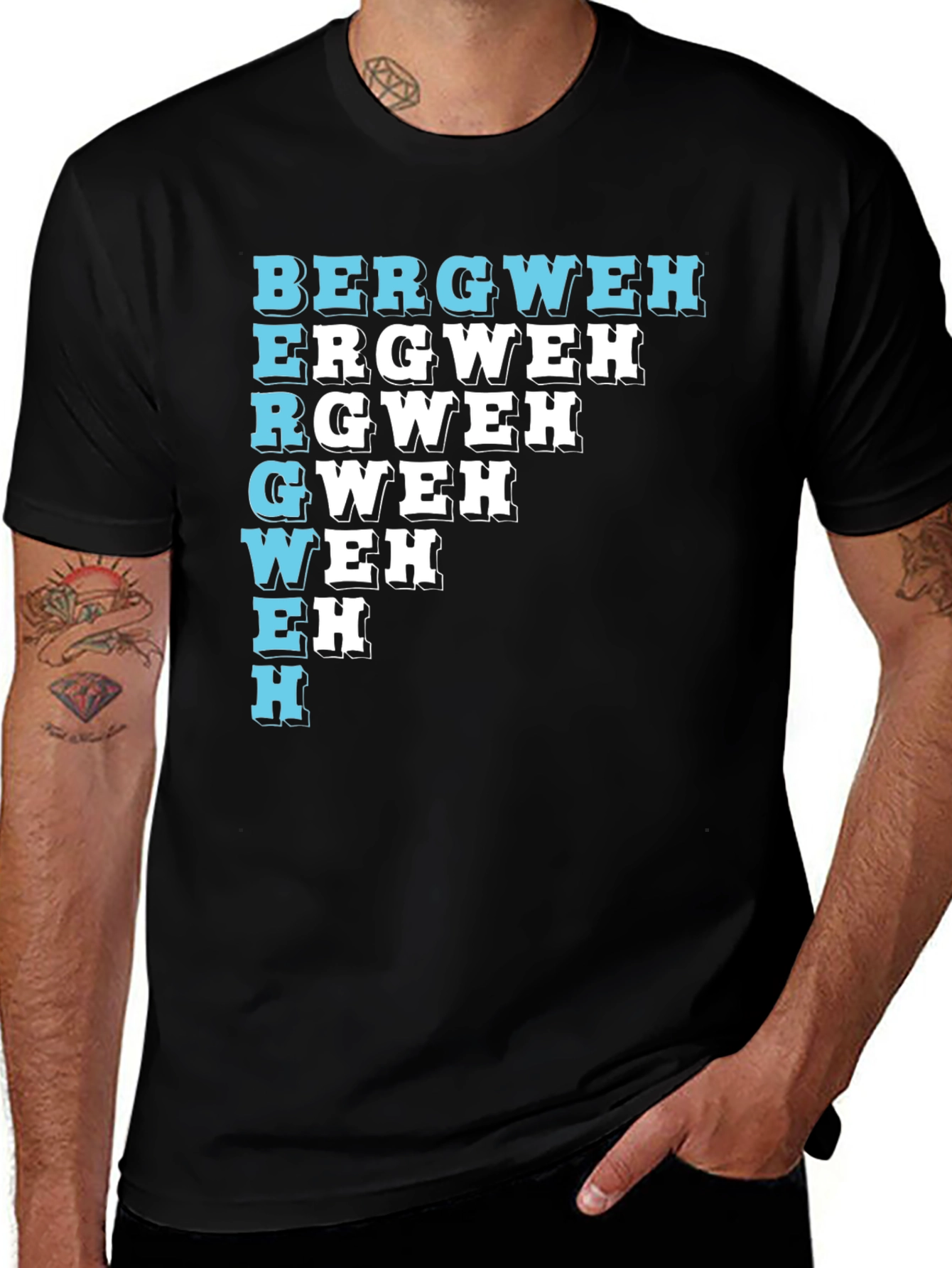 Unique BERGWEH Cascade T-Shirt - Black Casual Tee