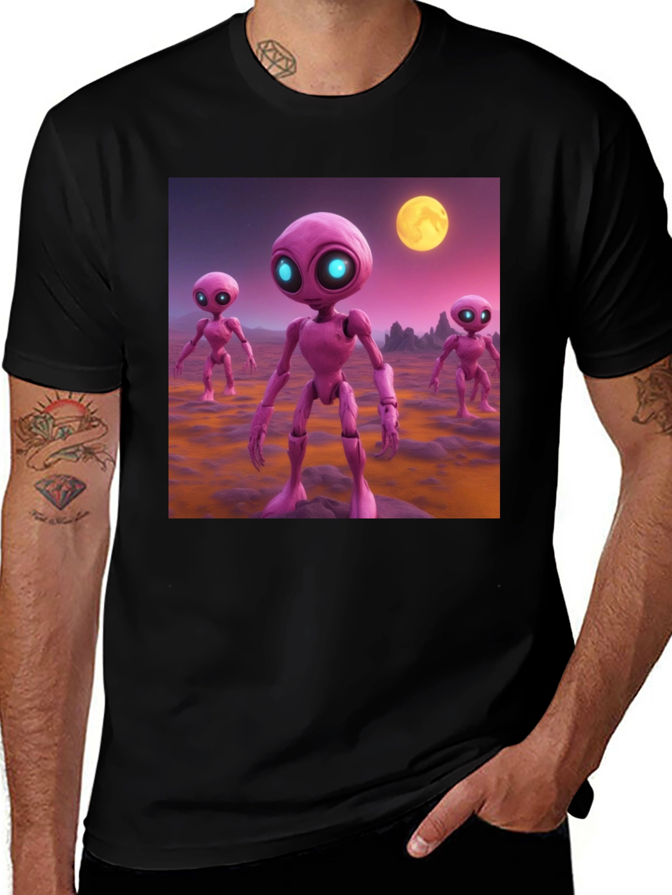 Variant 19 of Alien Encounter Black T-Shirt