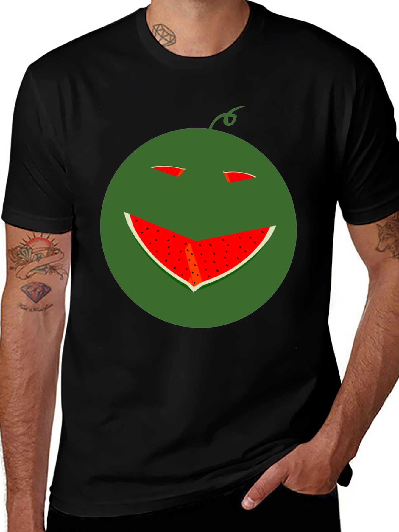 Variant 20 of Funny Watermelon Smile T-Shirt - Black