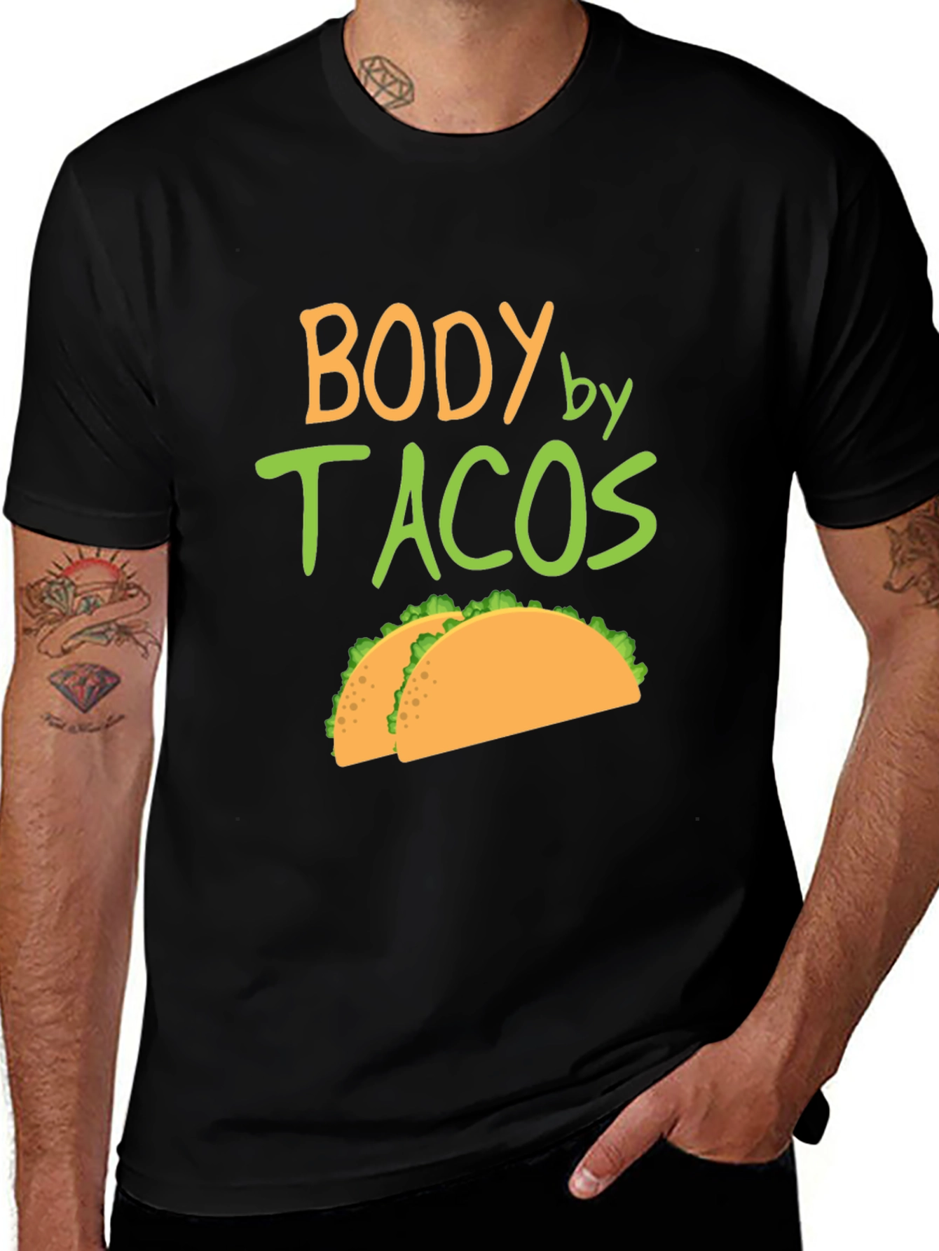Body by Tacos Graphic Tee - Men's Black T-Shirt