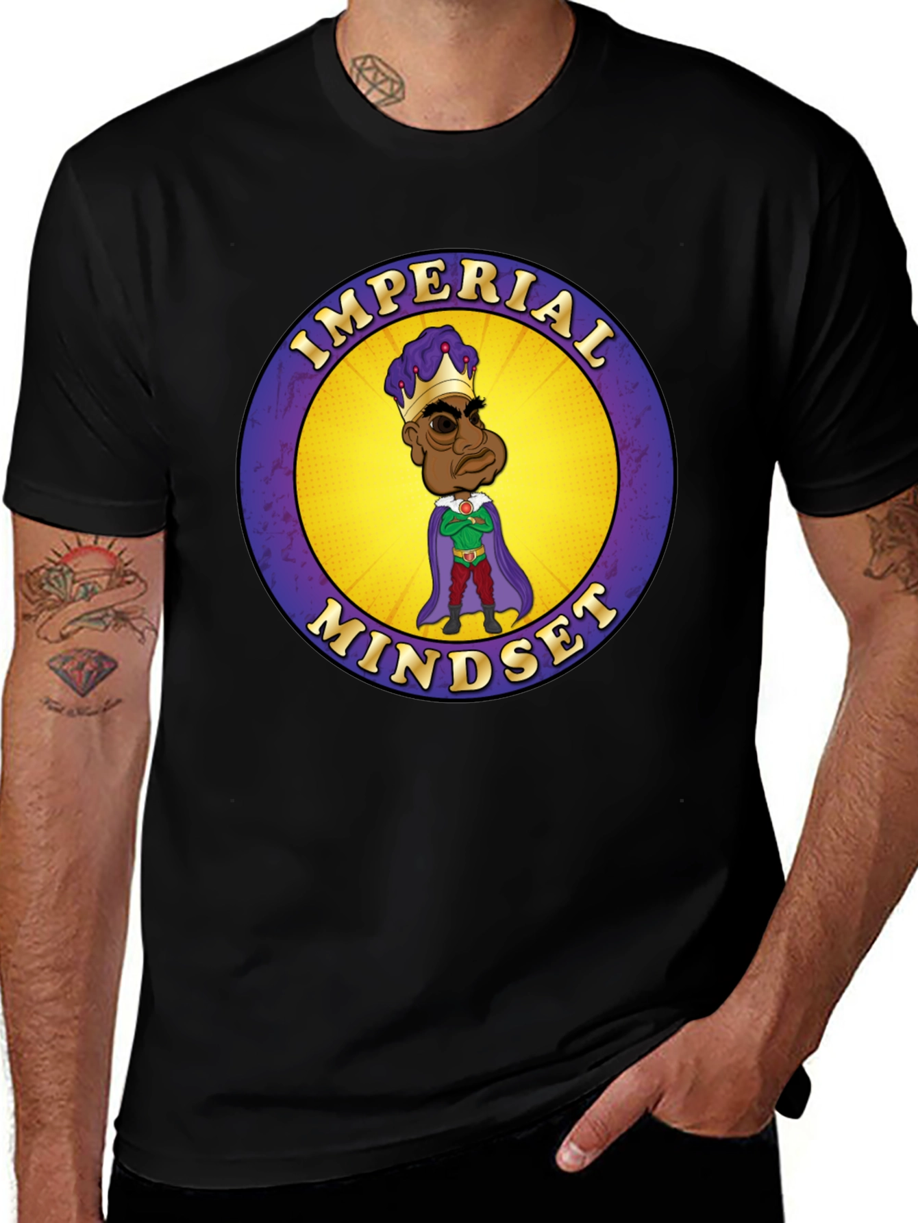 Variant 23 of Imperial Mindset Graphic Tee - Black Cotton T-Shirt