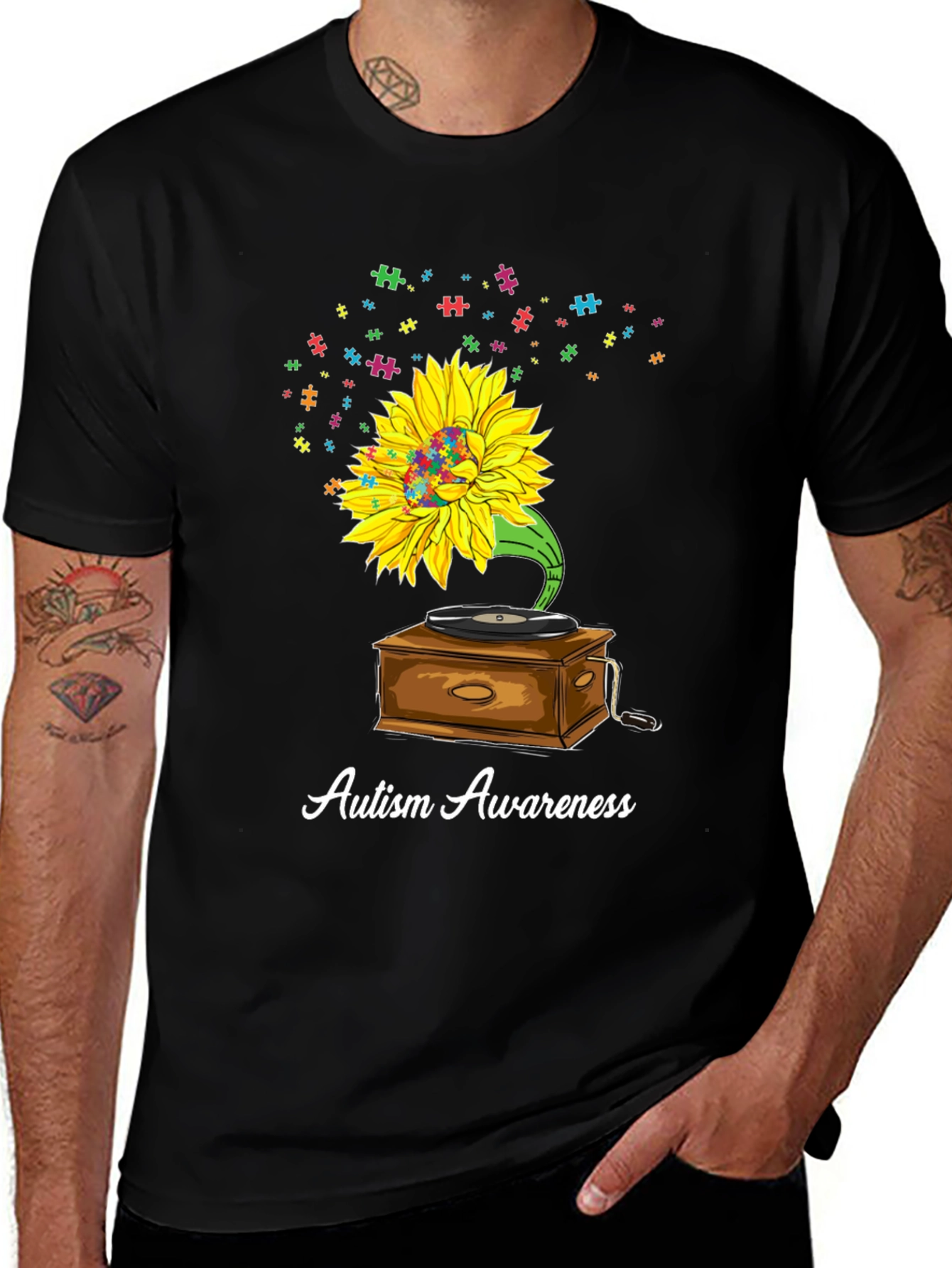 Autism Awareness Sunflower Graphic Tee