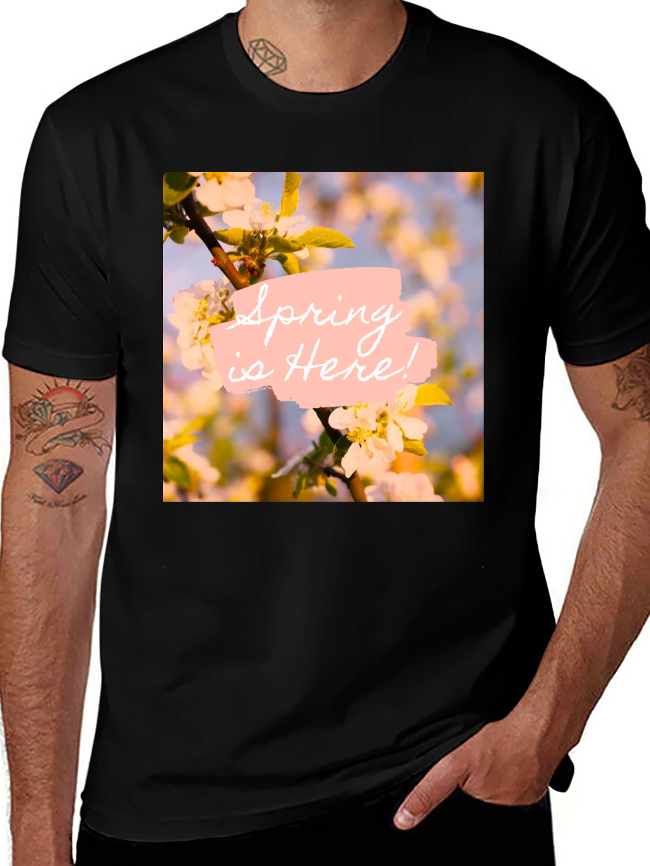 Variant 18 of Spring is Here! Graphic T-Shirt - Black