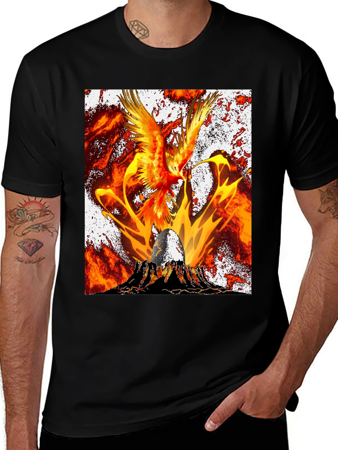 Variant 14 of Phoenix Rising Graphic Tee - Fiery Bird Design