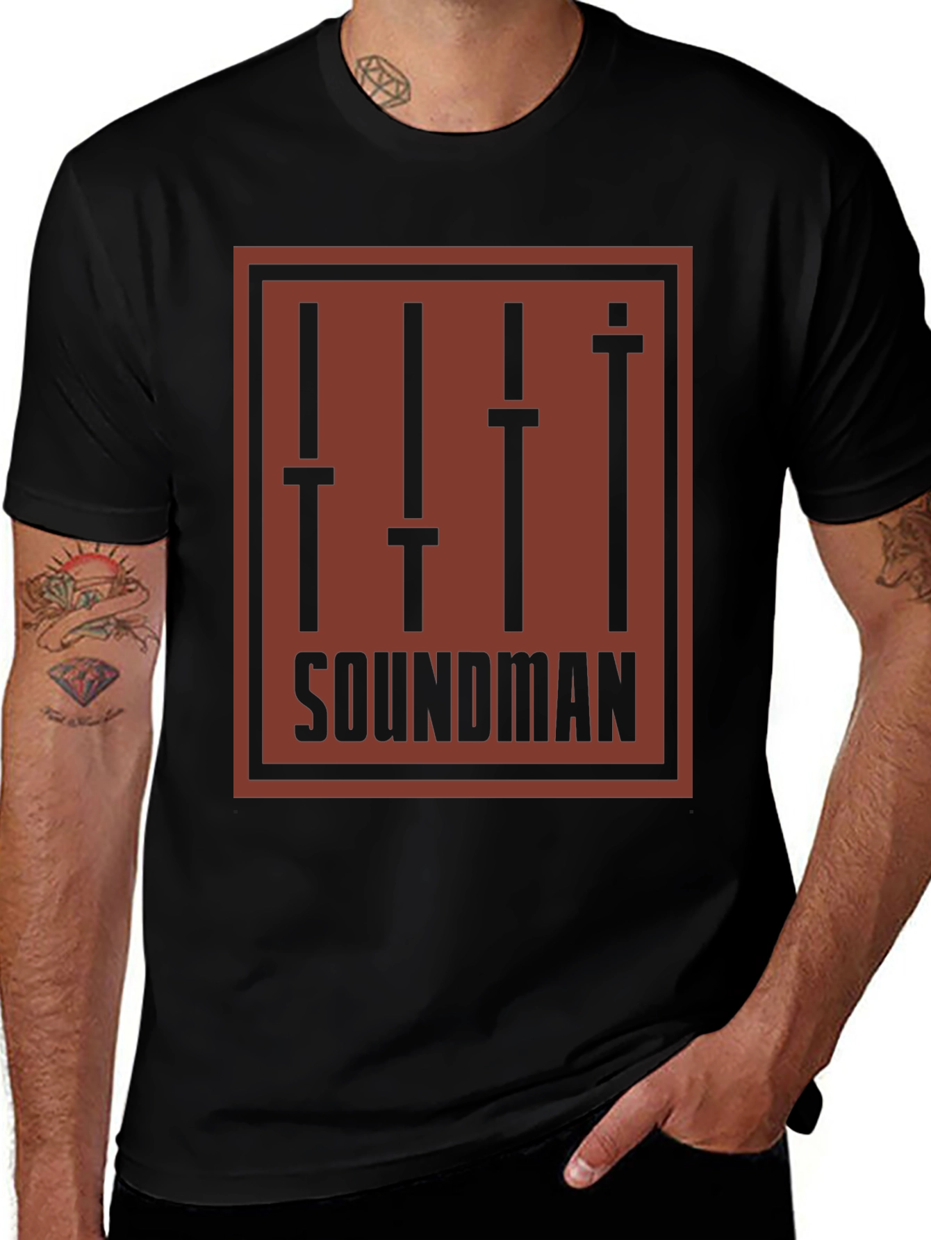 Variant 9 of Soundman Graphic T-Shirt - Black Audio Engineer Tee