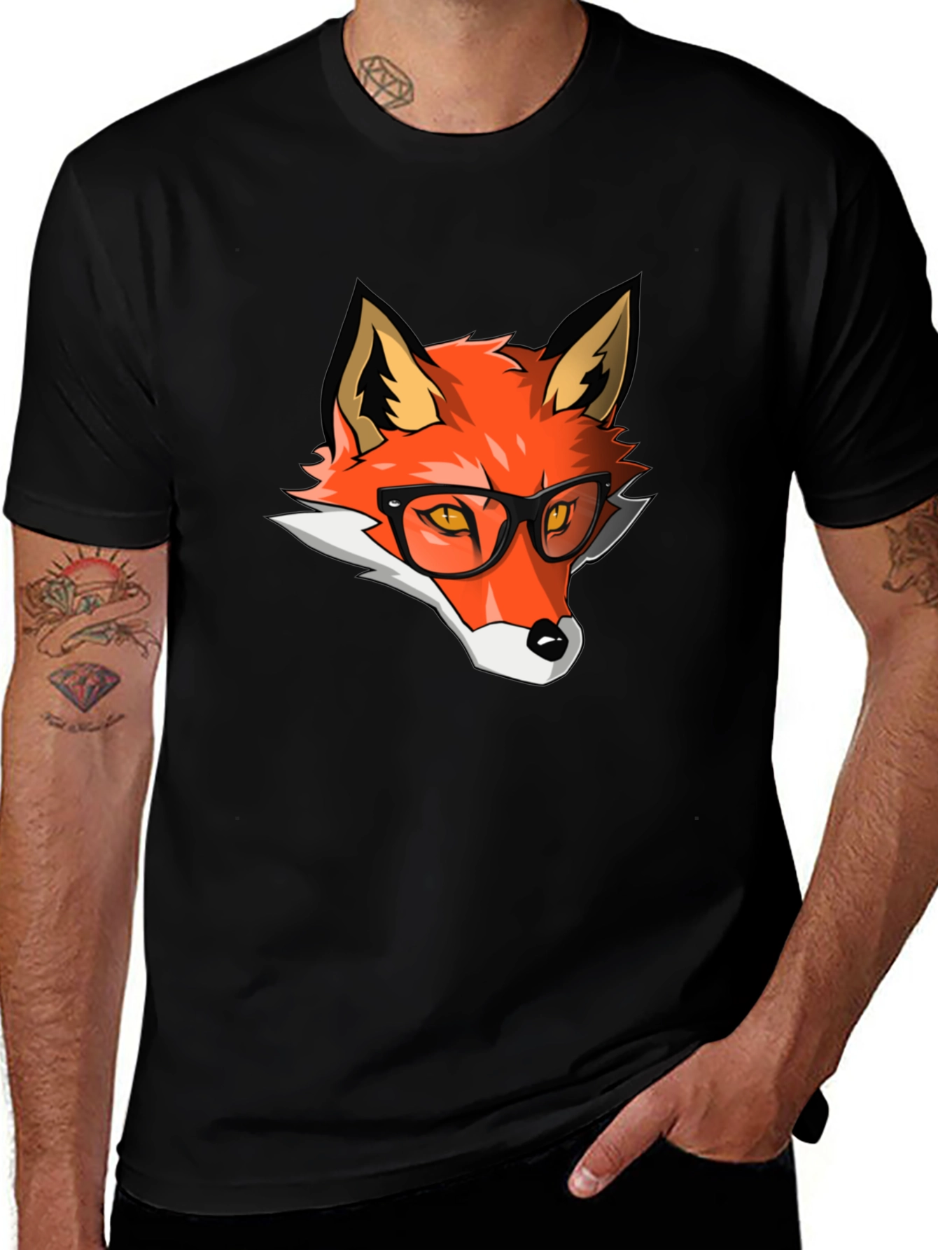 Variant 7 of Hipster Fox Graphic Tee - Cool & Stylish