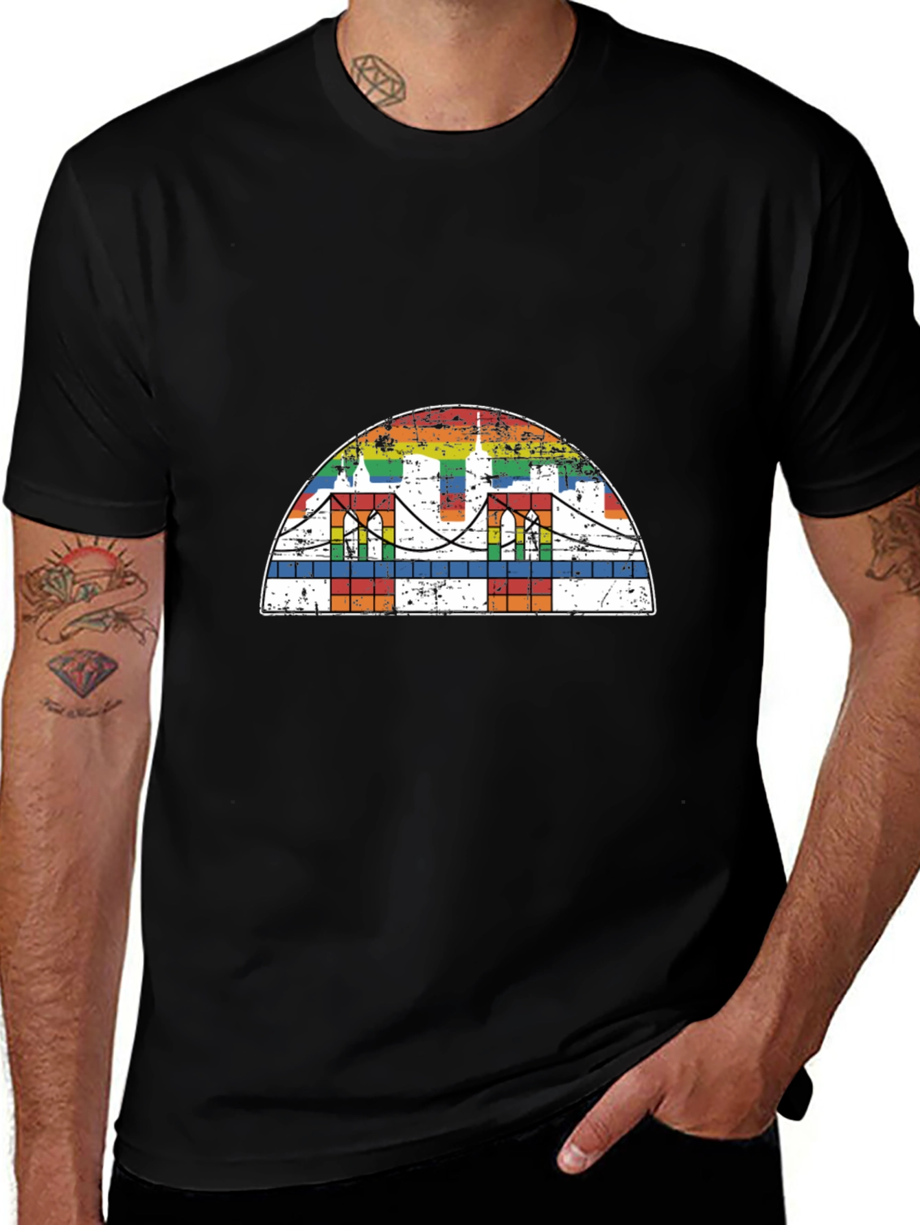 Rainbow Bridge Graphic Tee - Black