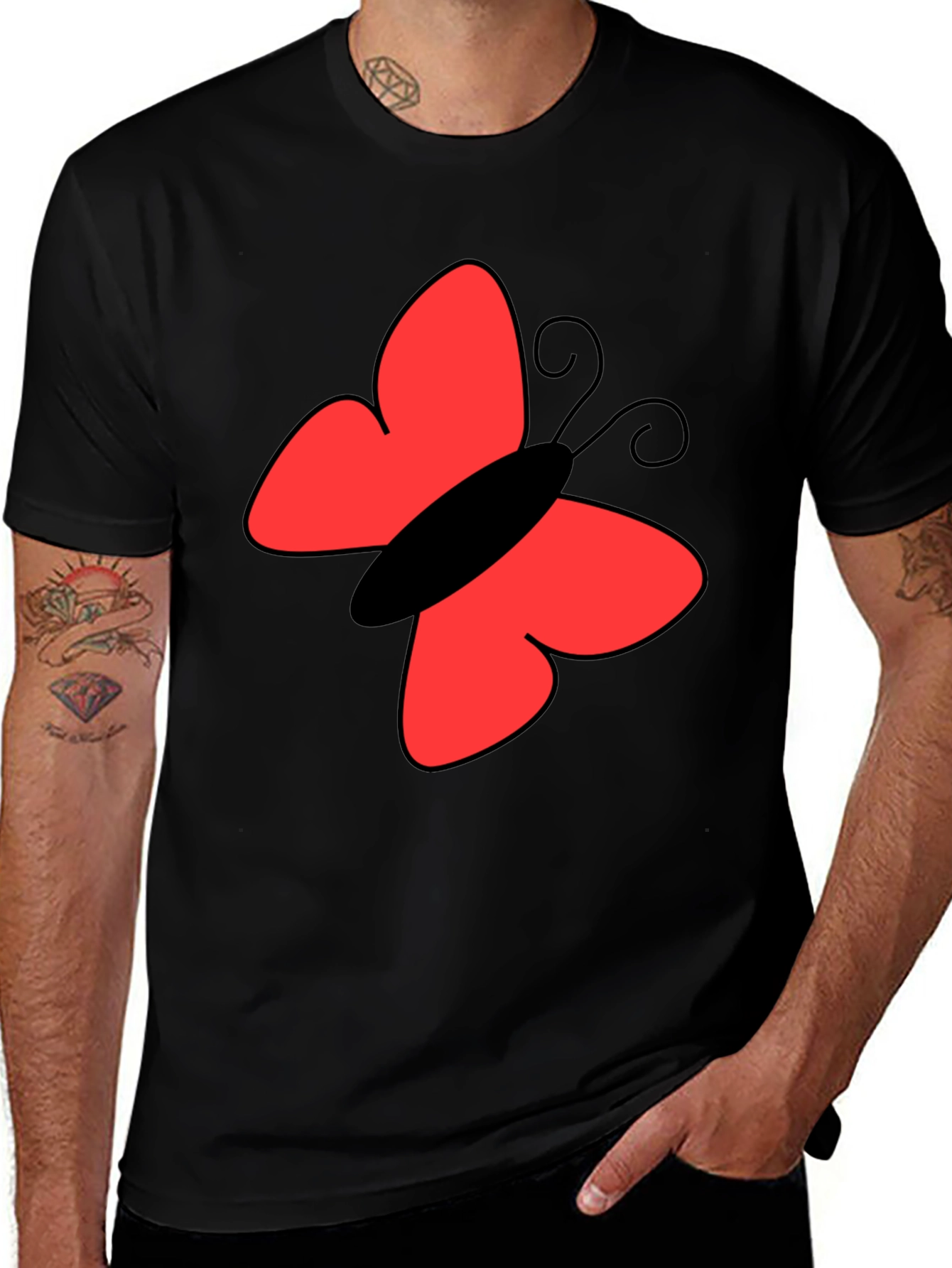 Variant 23 of Butterfly Graphic T-Shirt - Classic Black Tee