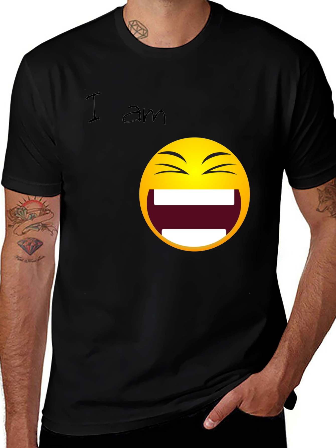 Variant 29 of Funny Emoji Graphic Black T-Shirt