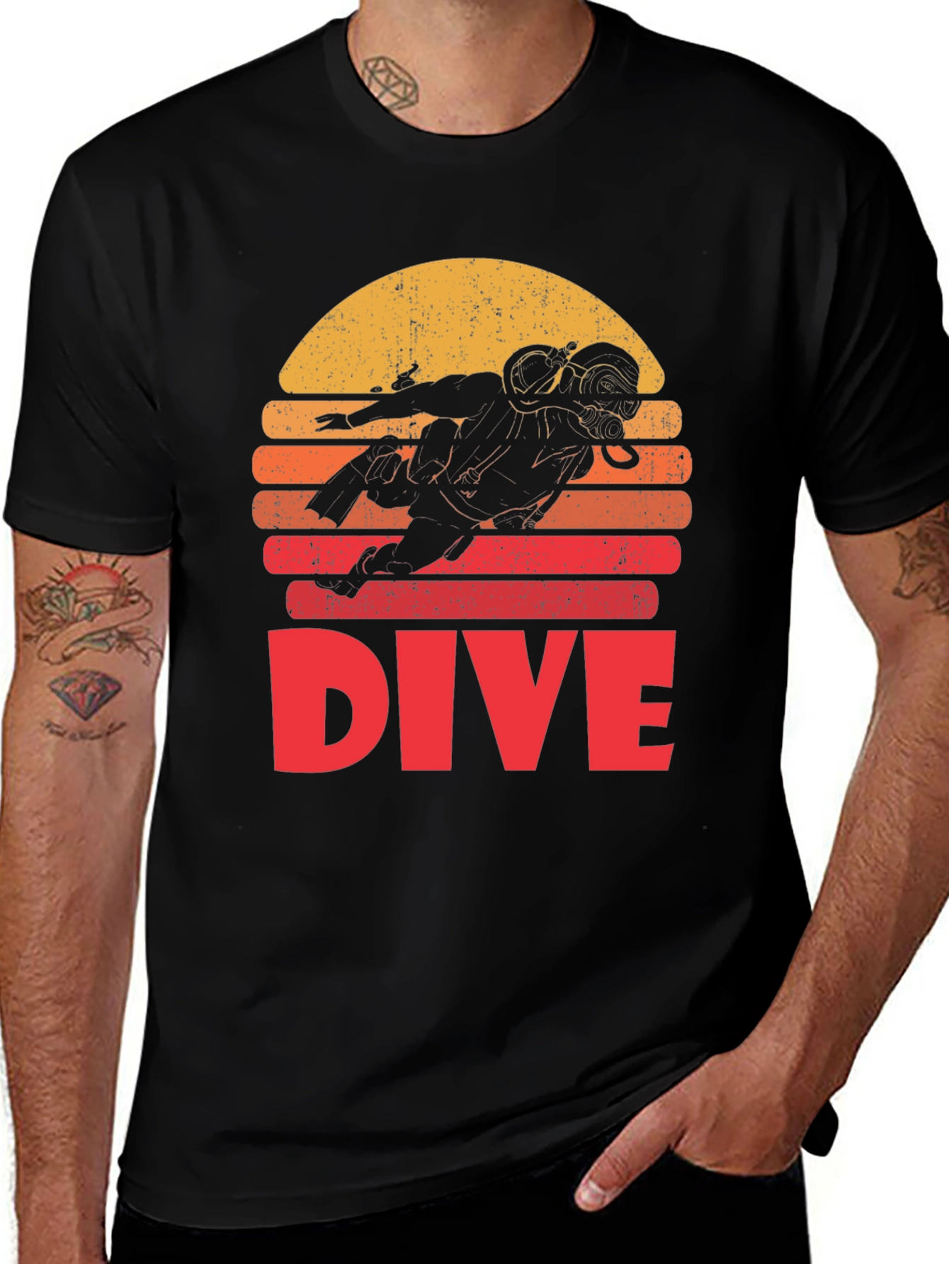 Variant 4 of DIVE Retro Graphic T-Shirt - Scuba Diving Design