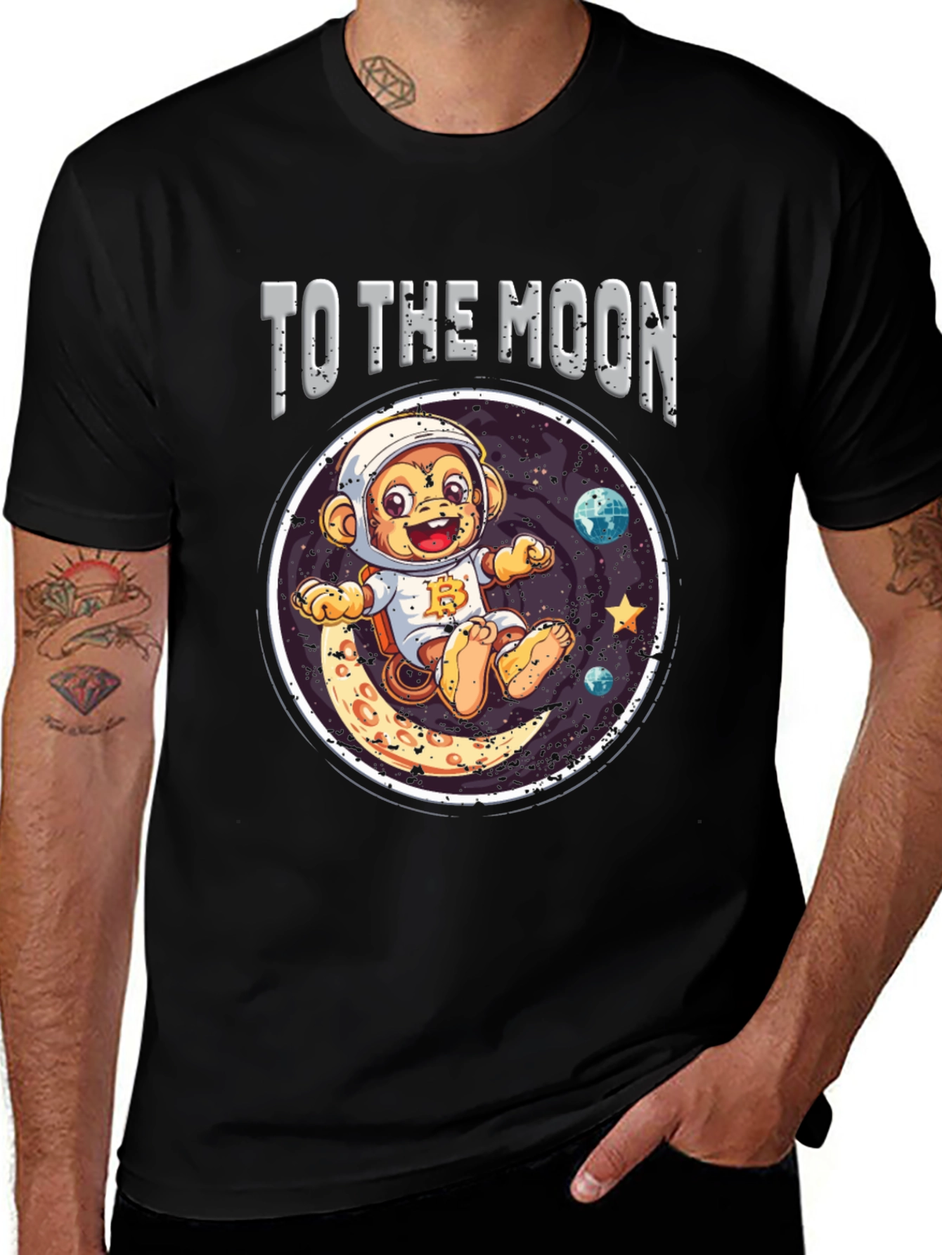 Variant 7 of To the Moon Monkey T-Shirt - Crypto Ape