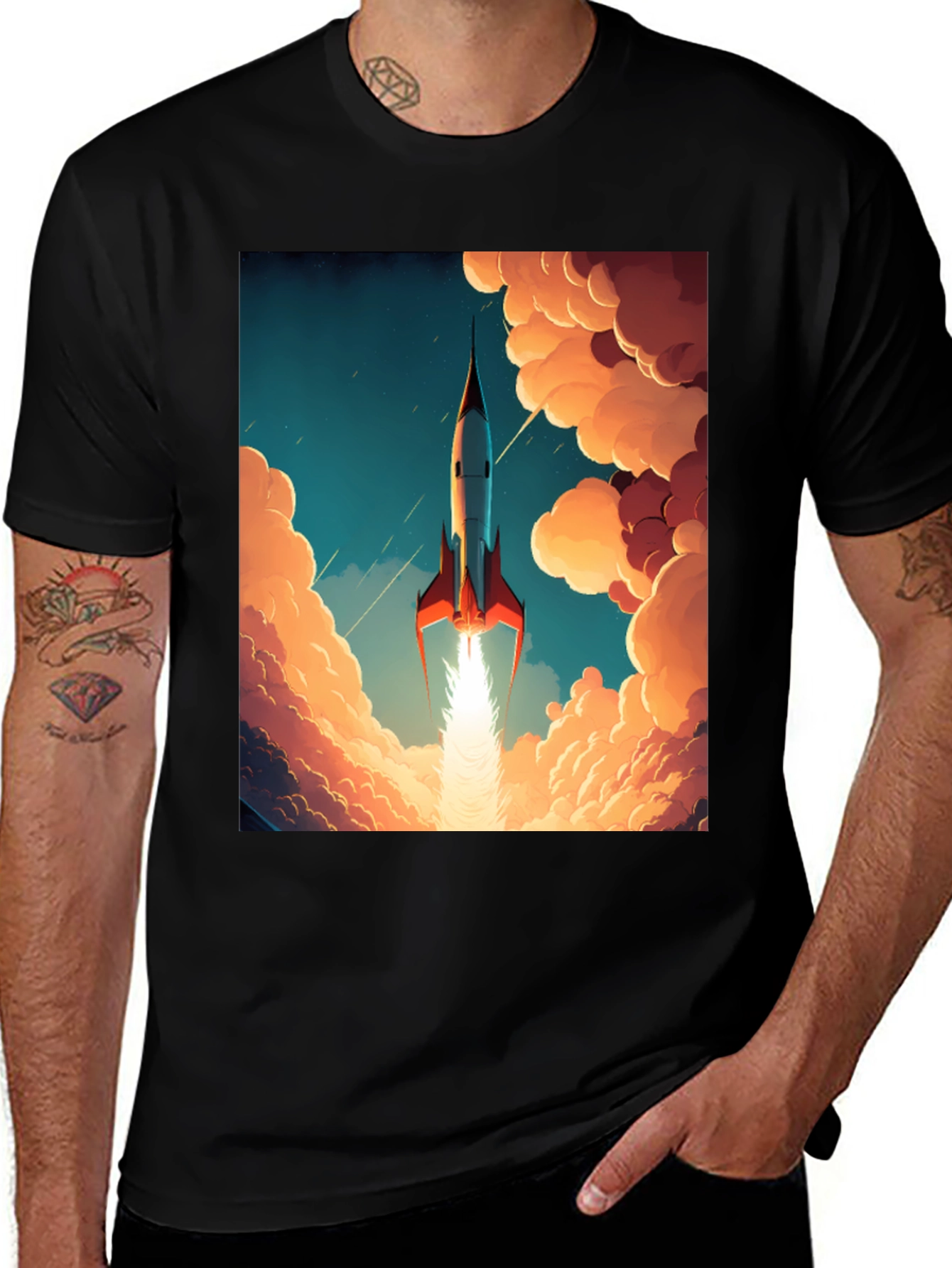 Variant 20 of Retro Rocket T-Shirt - Blast Off in Style!