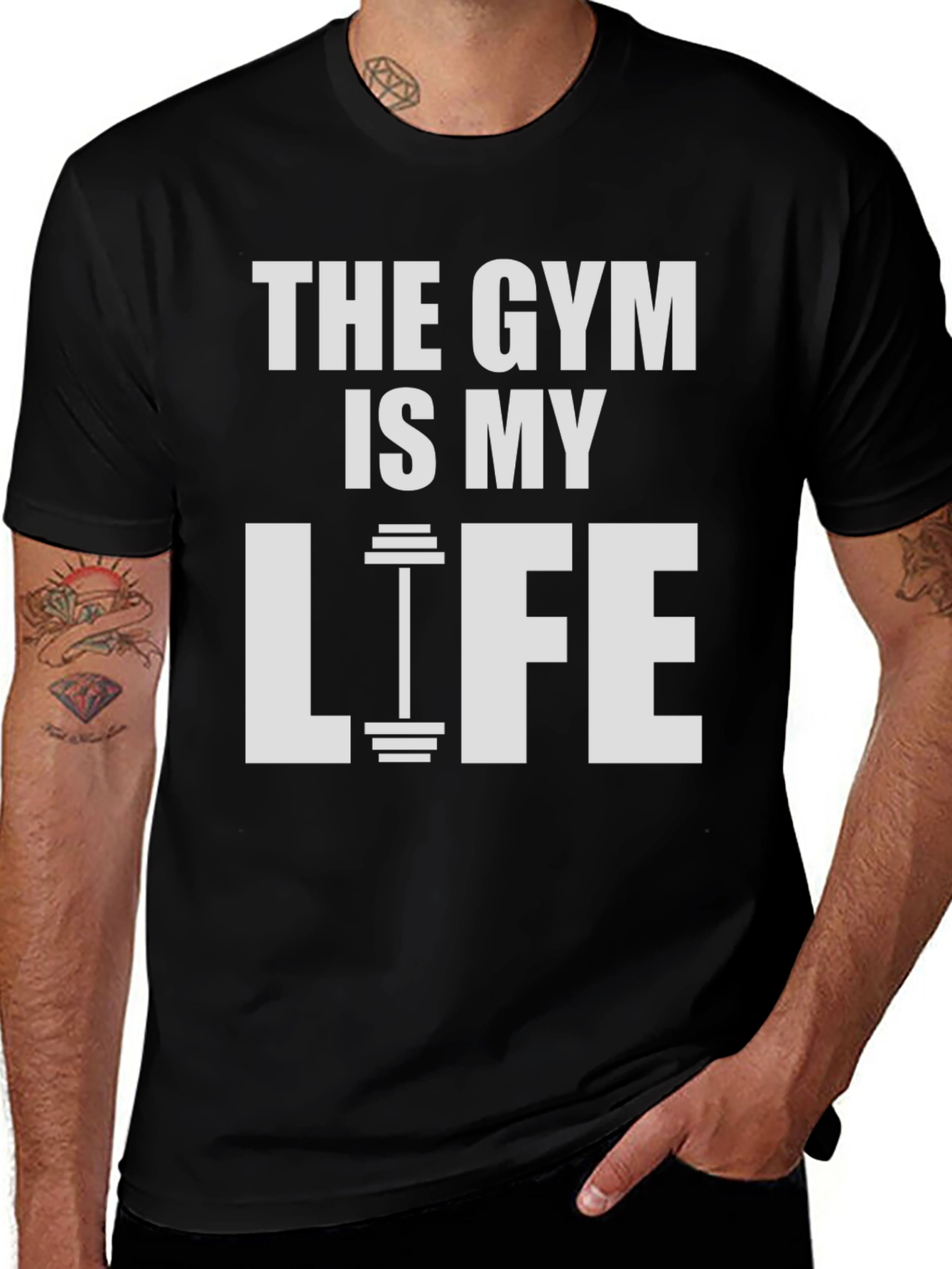 Gym Is My Life Graphic Tee - Black