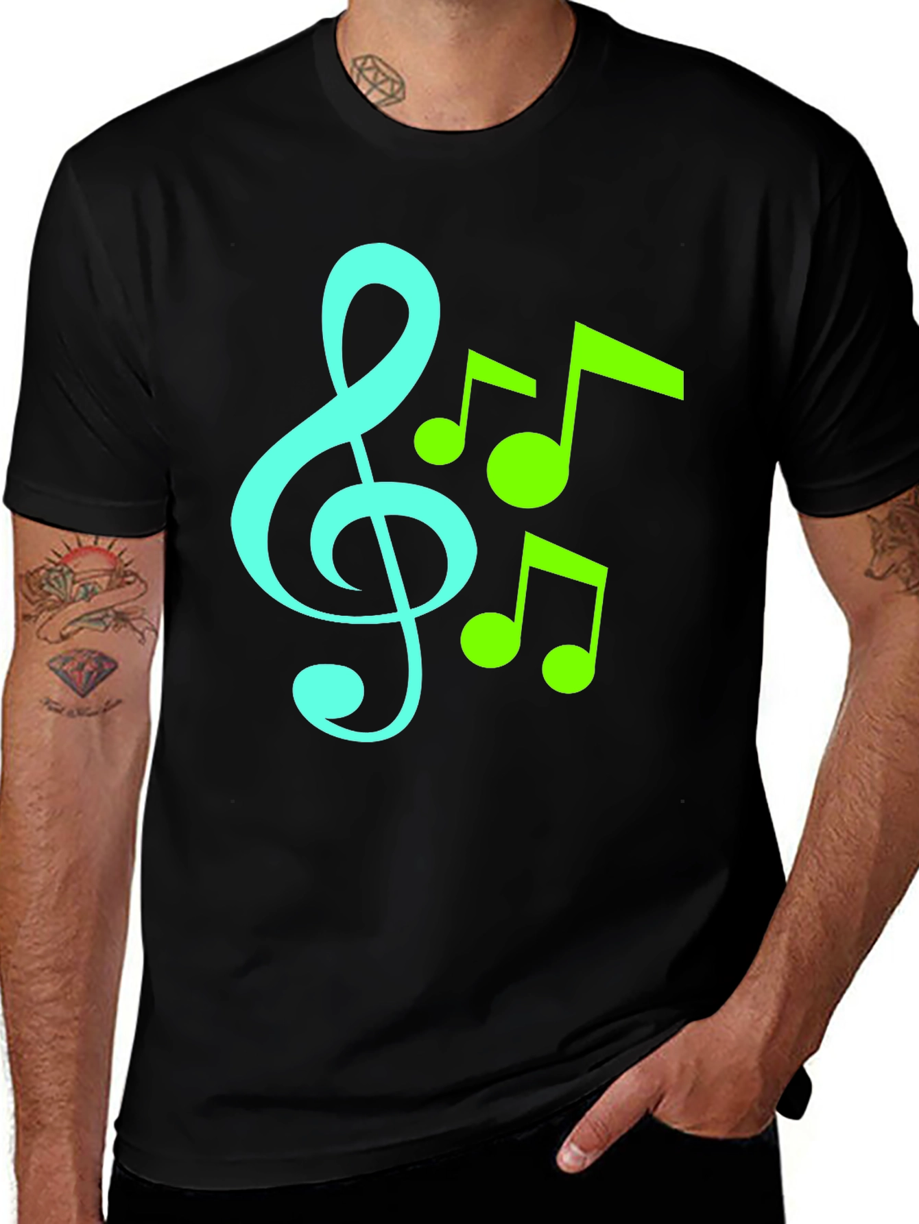 Variant 26 of Musical Notes Graphic T-Shirt - Trendy Music Lover Tee