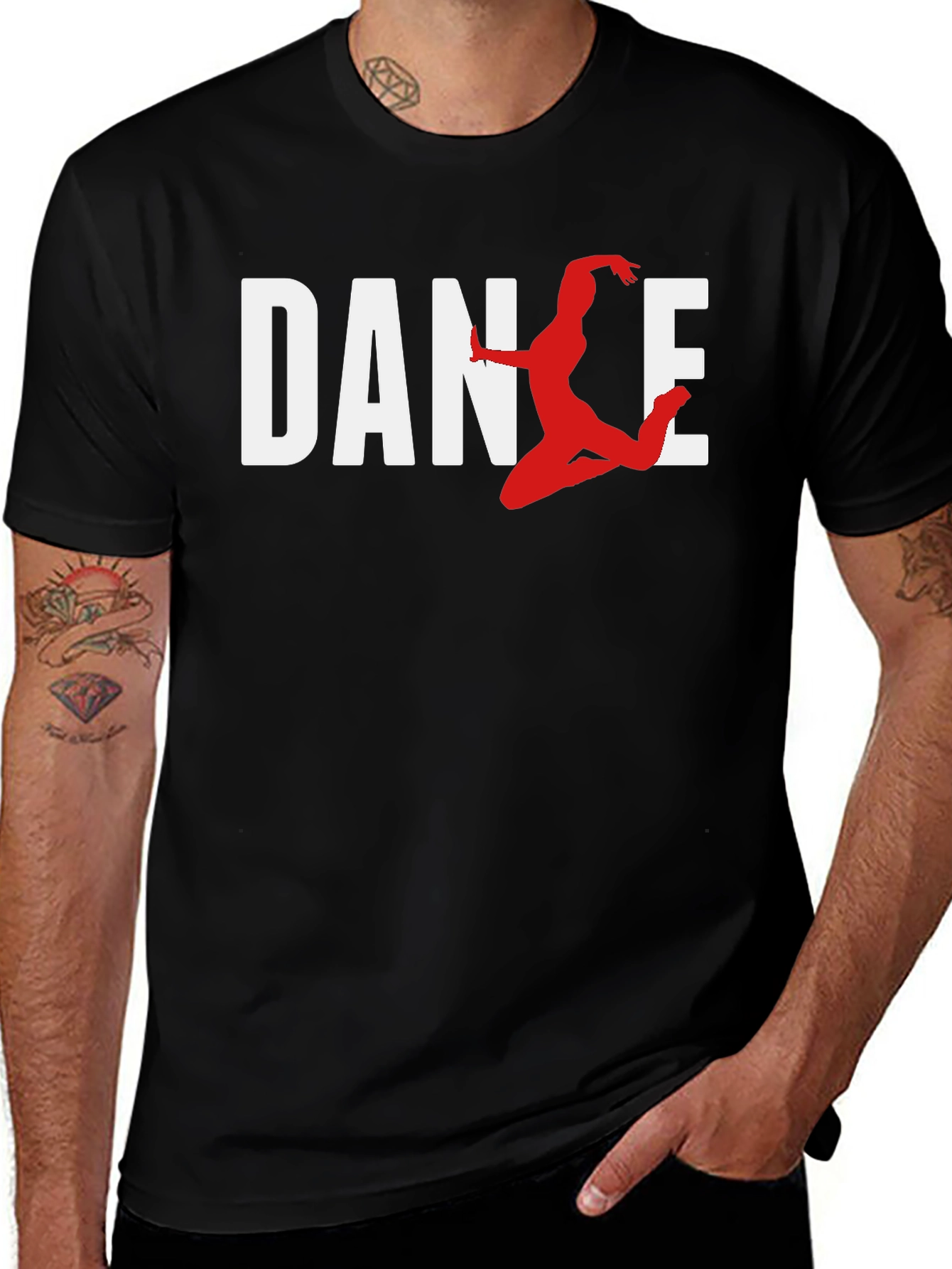 Variant 10 of Dance Silhouette Graphic Tee - Black