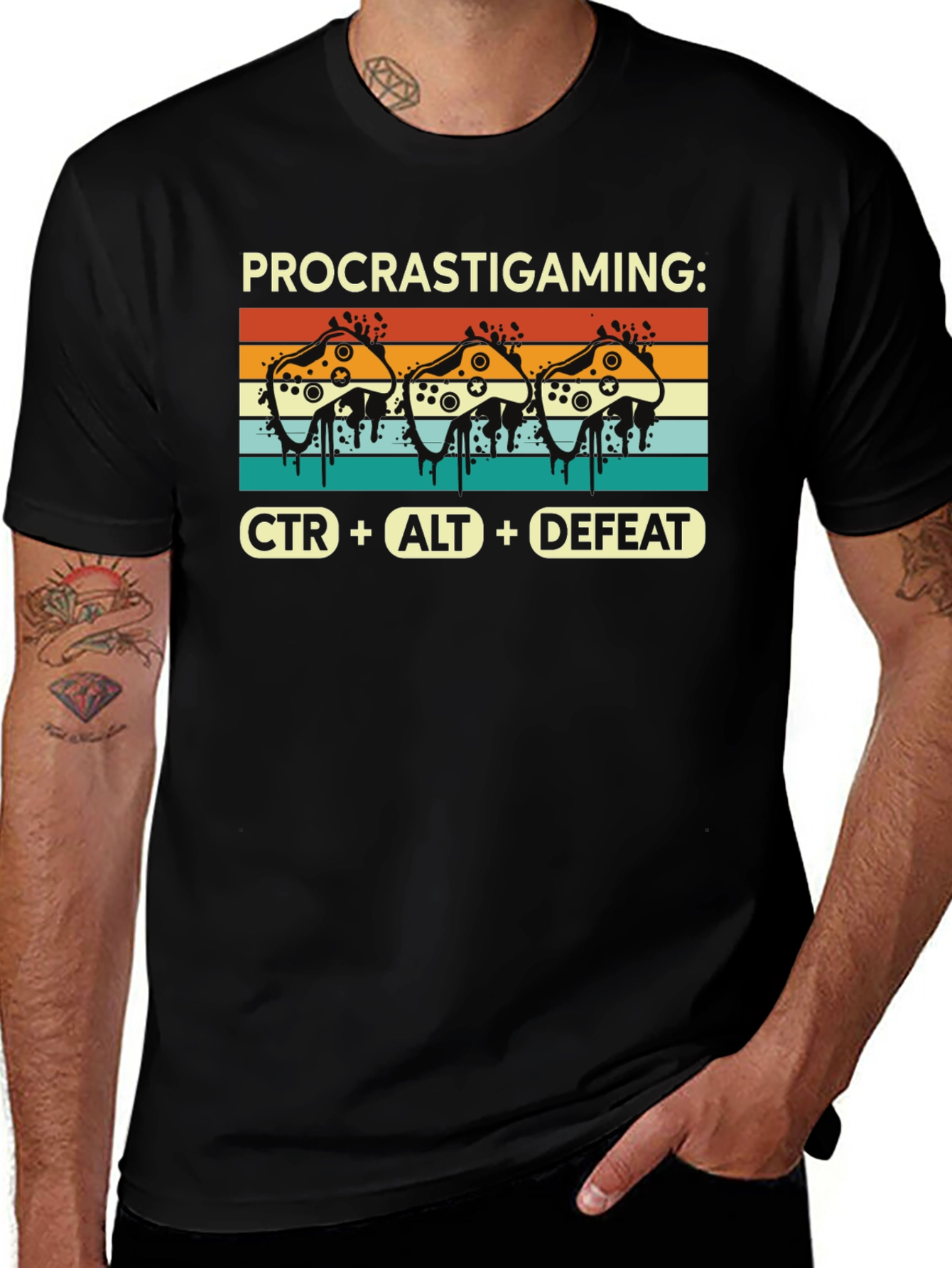 Variant 2 of Procrastigaming Men's Graphic T-Shirt - Gamer Humor Tee