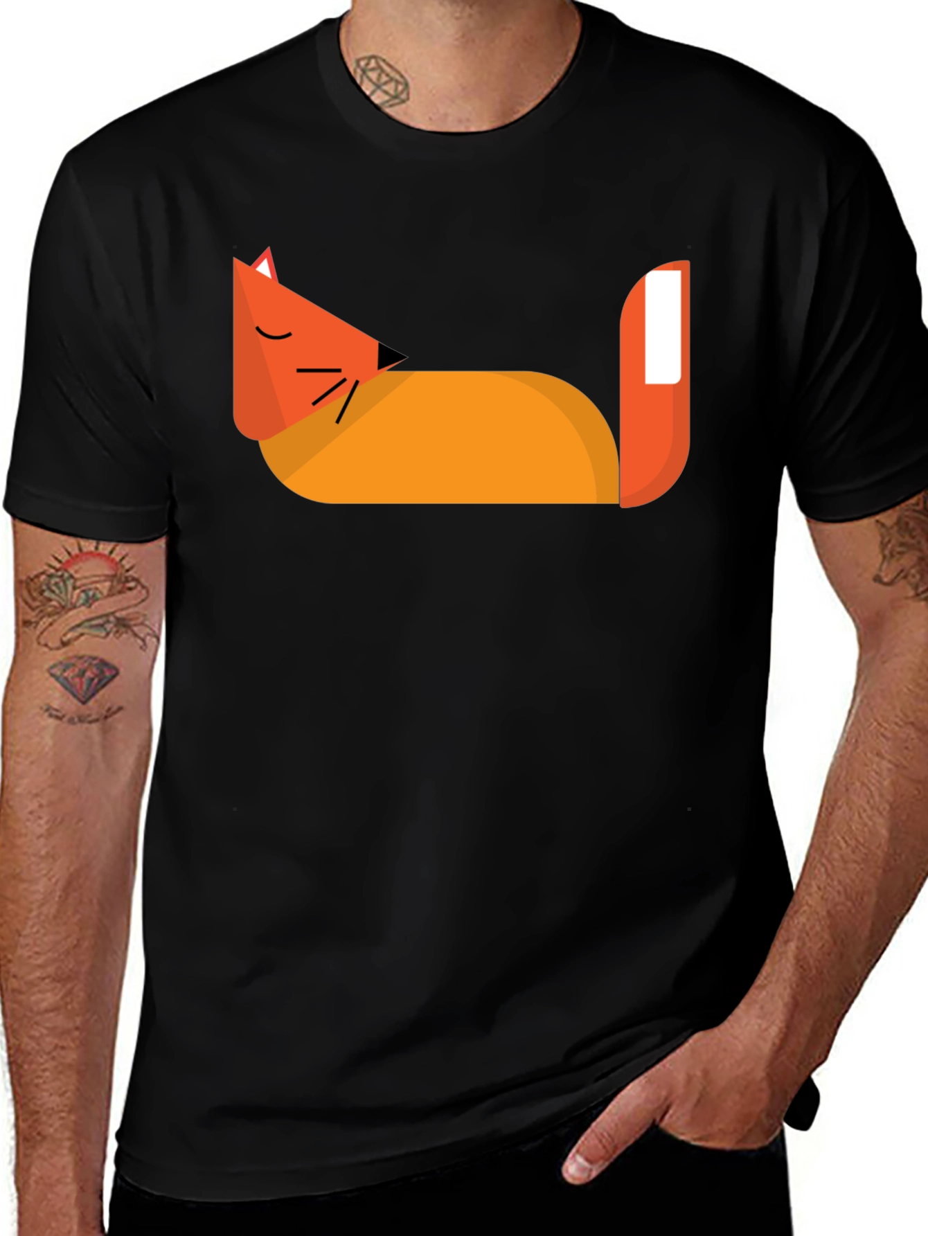 Variant 14 of Modern Geometric Fox Graphic T-Shirt