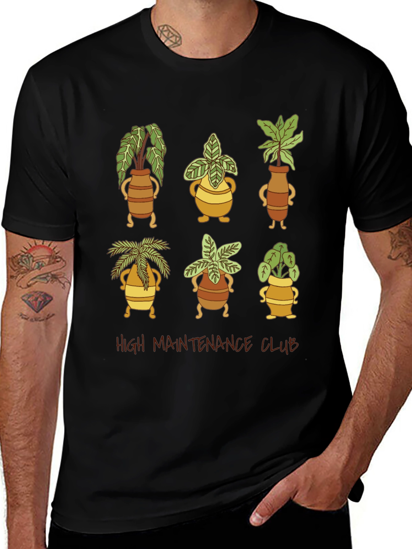 Variant 19 of High Maintenance Plant Club Black T-Shirt