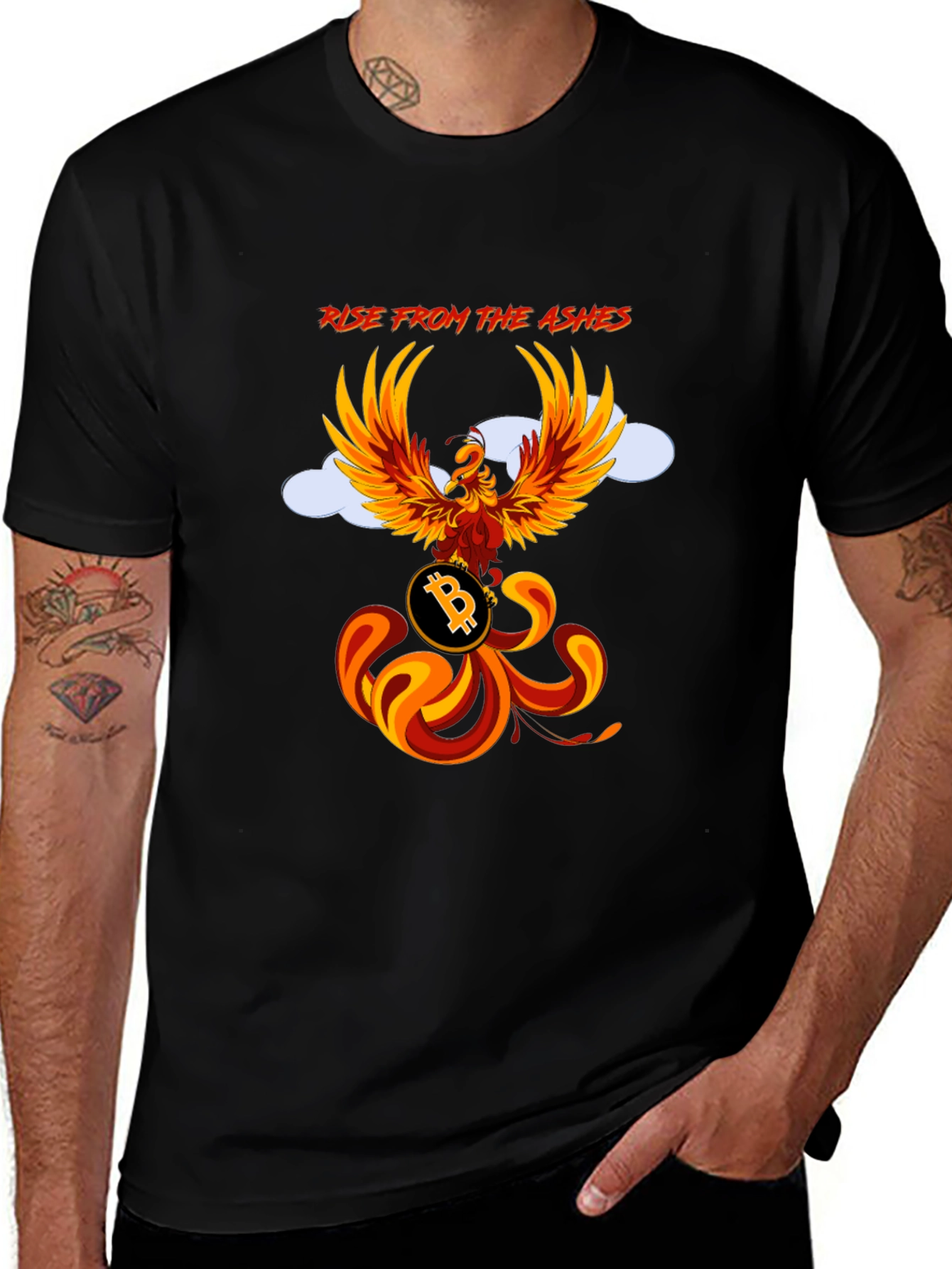 Variant 22 of Phoenix Bitcoin Graphic T-Shirt - Rise from the Ashes