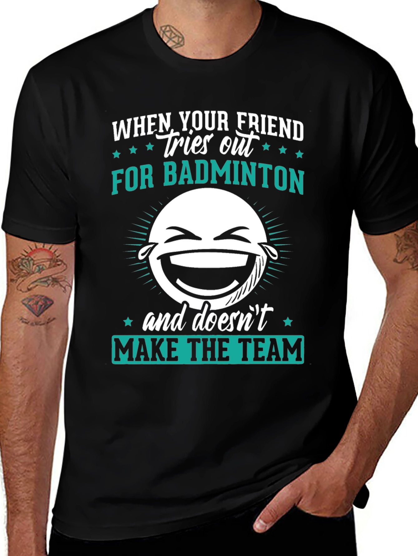 Variant 25 of Funny Badminton T-Shirt - When Your Friend Tries Out