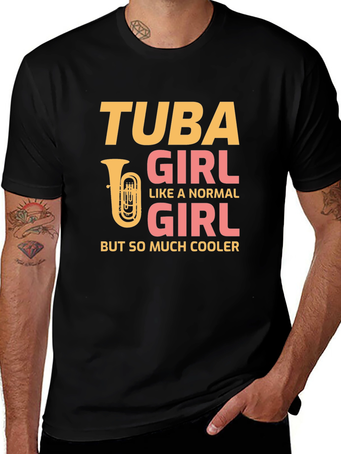 Tuba Girl Novelty T-Shirt - Musician's Gift