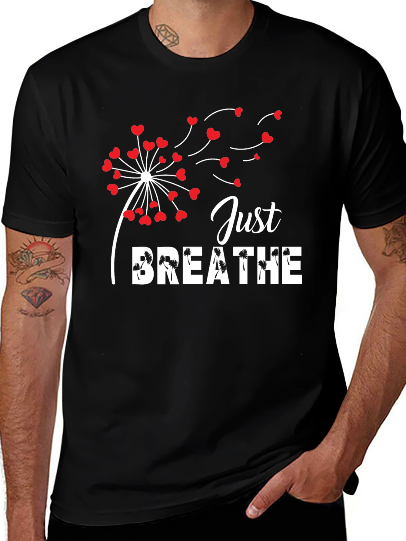 Variant 6 of Just Breathe Dandelion Heart T-Shirt