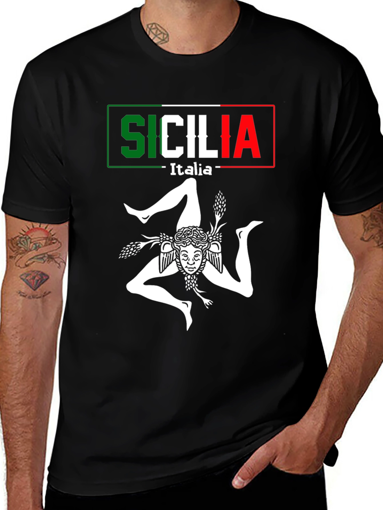 Sicilia Italia T-Shirt - Trinacria Symbol - Italian Pride Tee