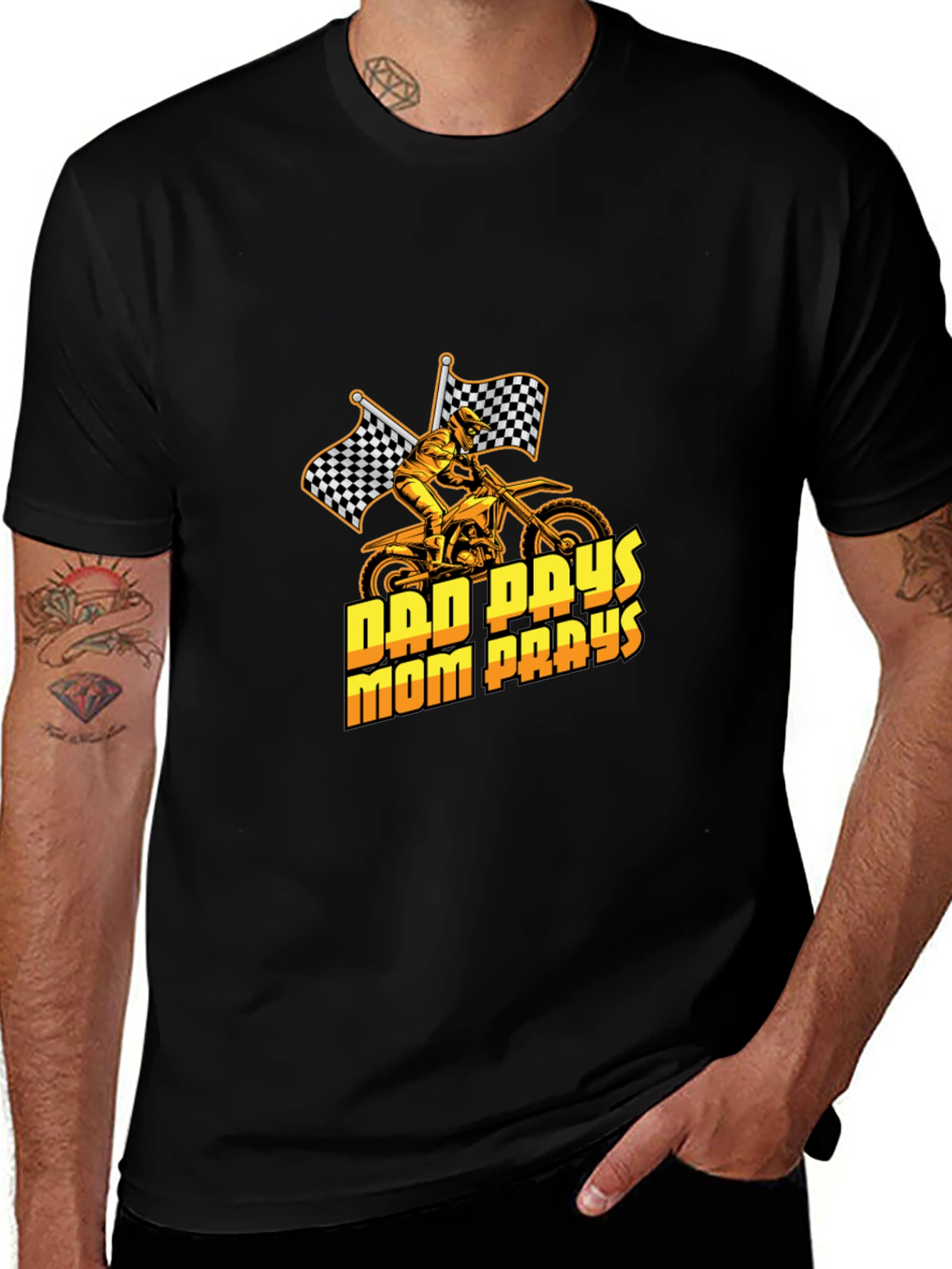 Variant 3 of Dad Pays Mom Pays Motocross T-Shirt