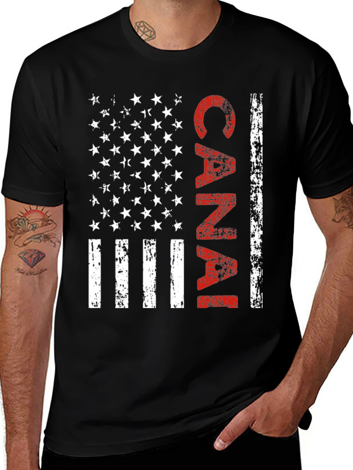 Variant 22 of Canal American Flag Style Graphic T-Shirt