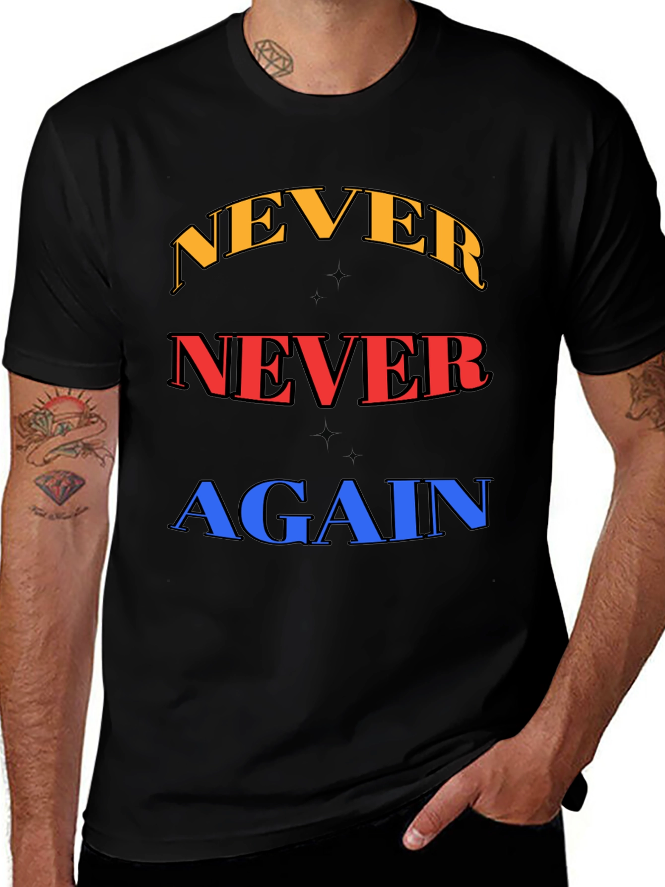 Variant 29 of Never Again Graphic Tee - Bold Statement Shirt