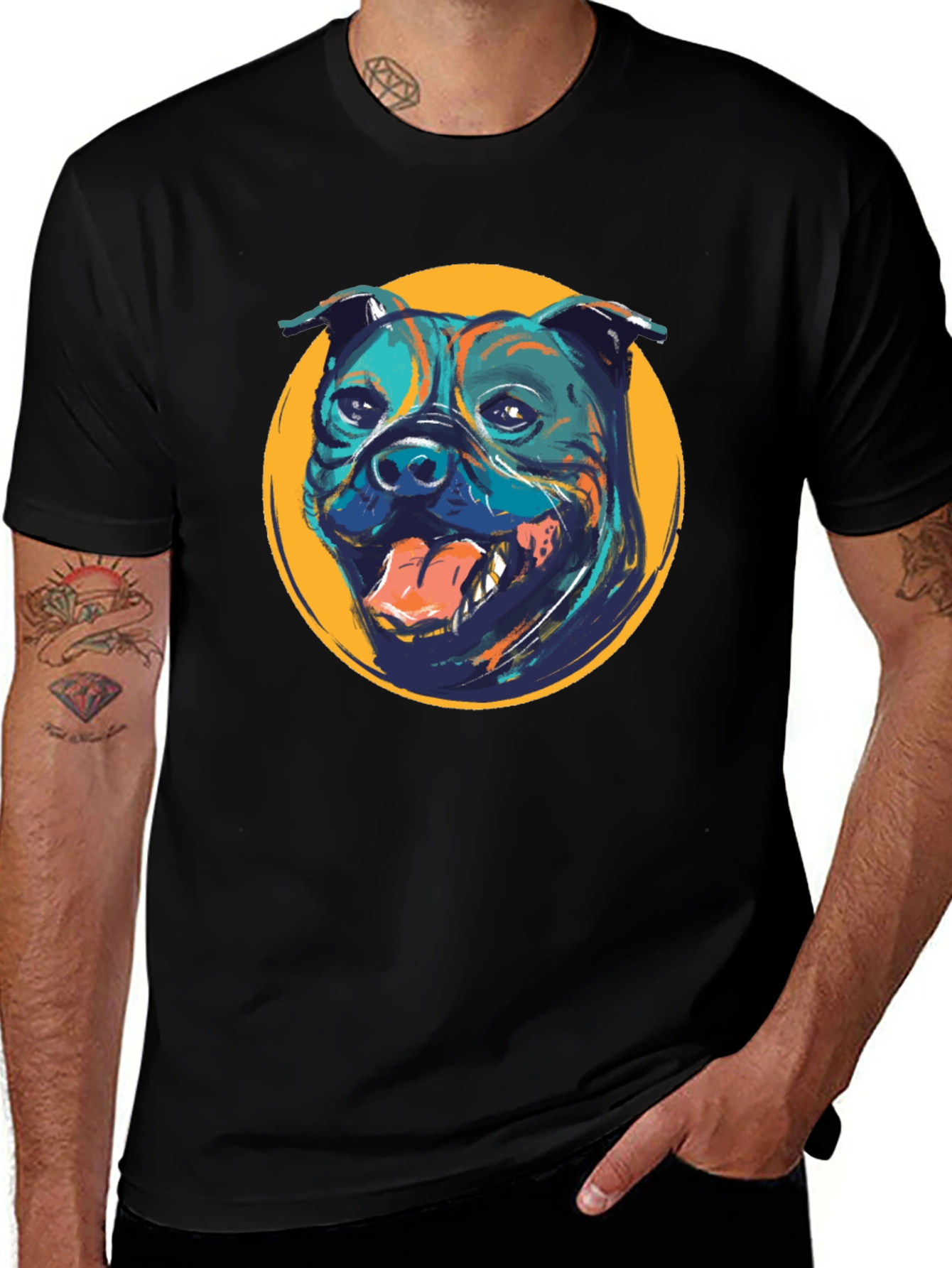Variant 10 of Cool Dog Graphic Tee - Unisex Black T-Shirt