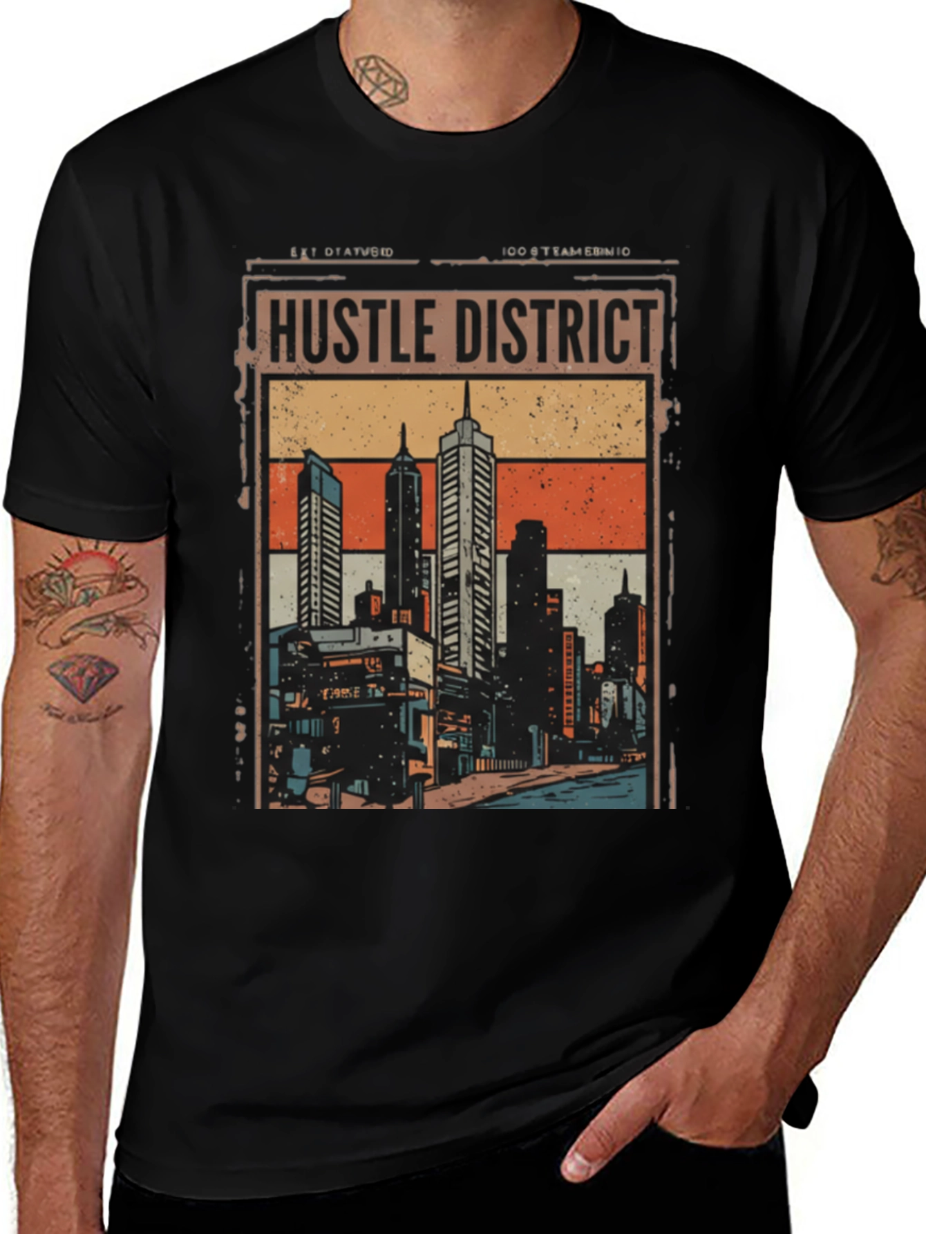 Variant 24 of Hustle District Graphic Tee - Urban Style