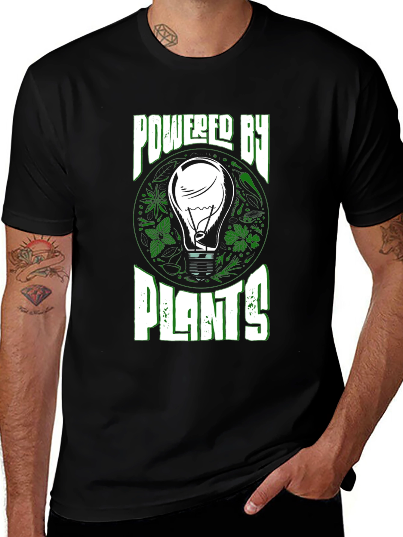Variant 17 of Powered by Plants Graphic Tee - Vegan Shirt