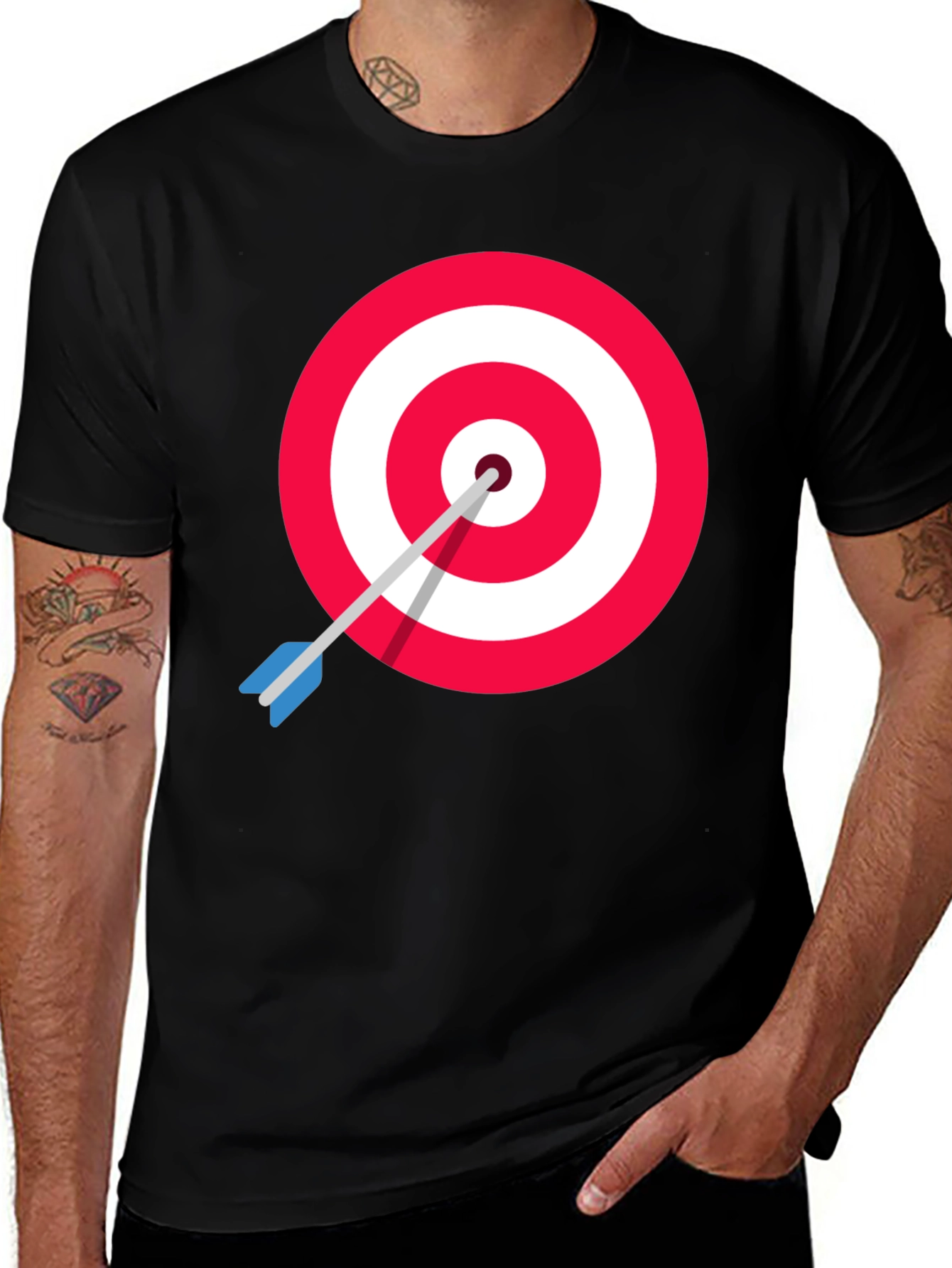 Variant 30 of Target Arrow Hit T-Shirt - Classic Black Tee
