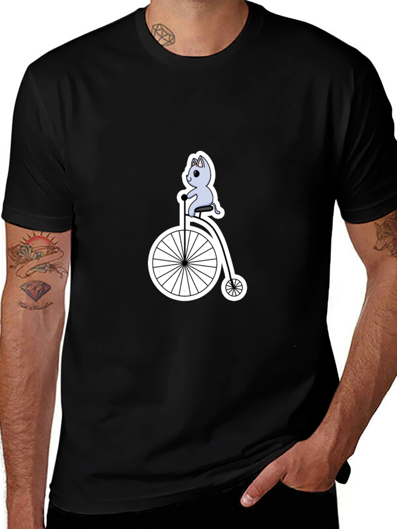 Variant 6 of Cat on Penny-Farthing T-Shirt