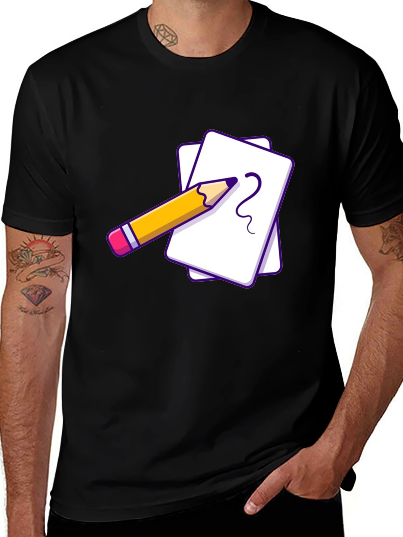 Variant 15 of Creative Sketch Tee - Black Graphic T-Shirt