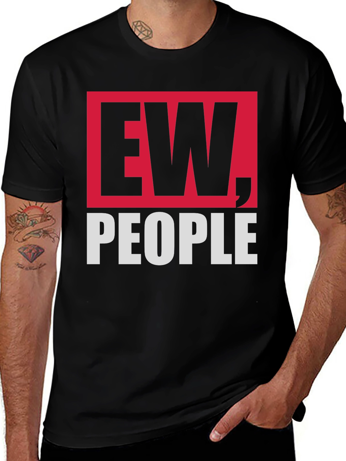 Variant 30 of Ew, People Graphic Tee - Unisex Soft Cotton