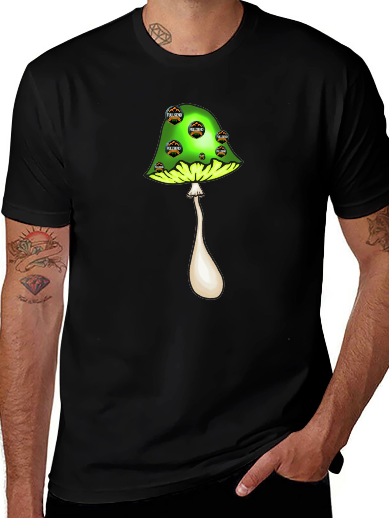 Variant 2 of Mushroom Graphic T-Shirt - Black