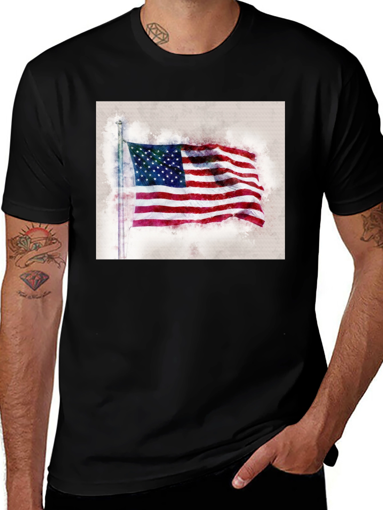 American Flag Graphic Tee - Patriotic Style
