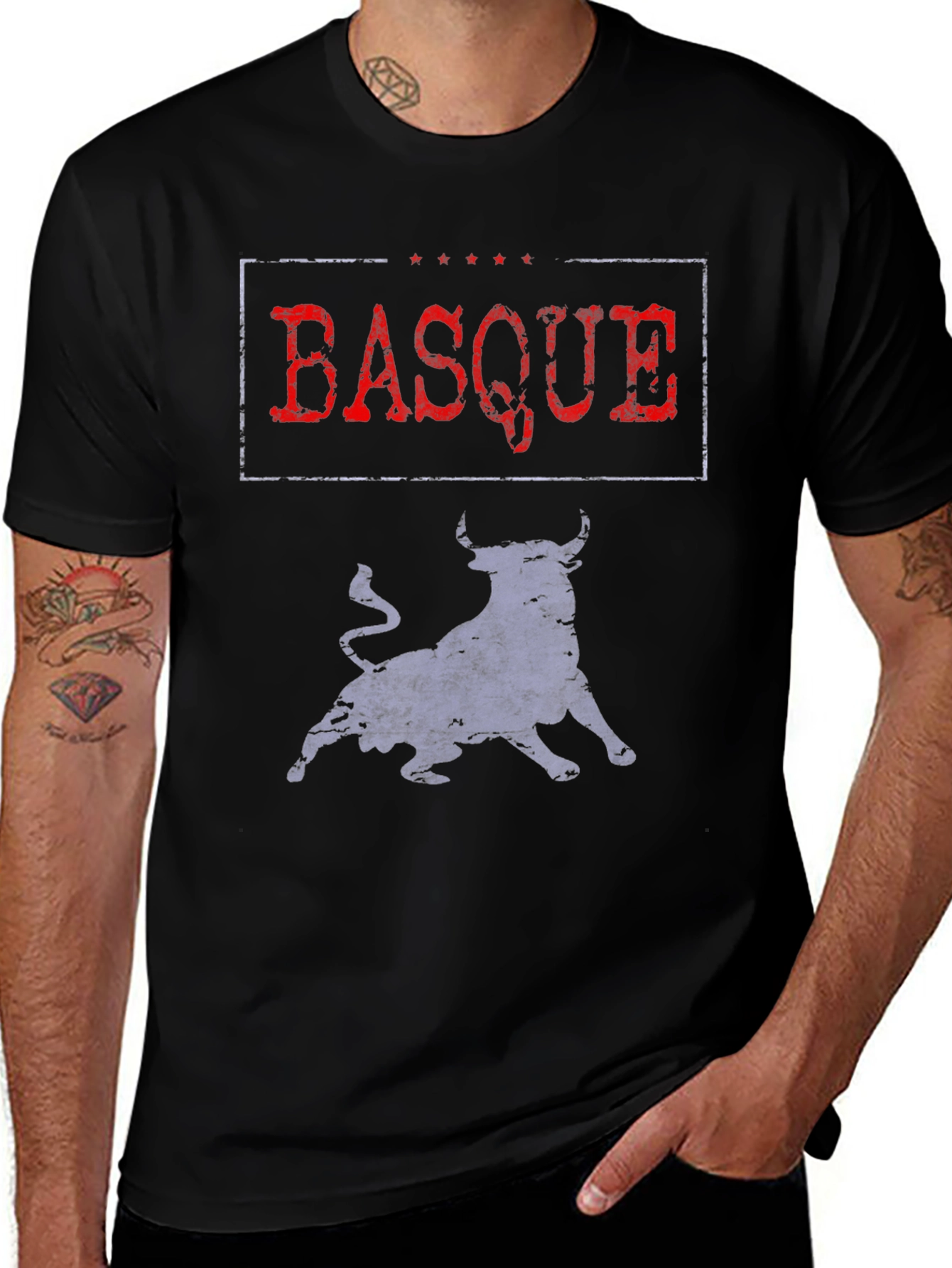 Basque Bull Graphic T-Shirt - Stylish Black Tee