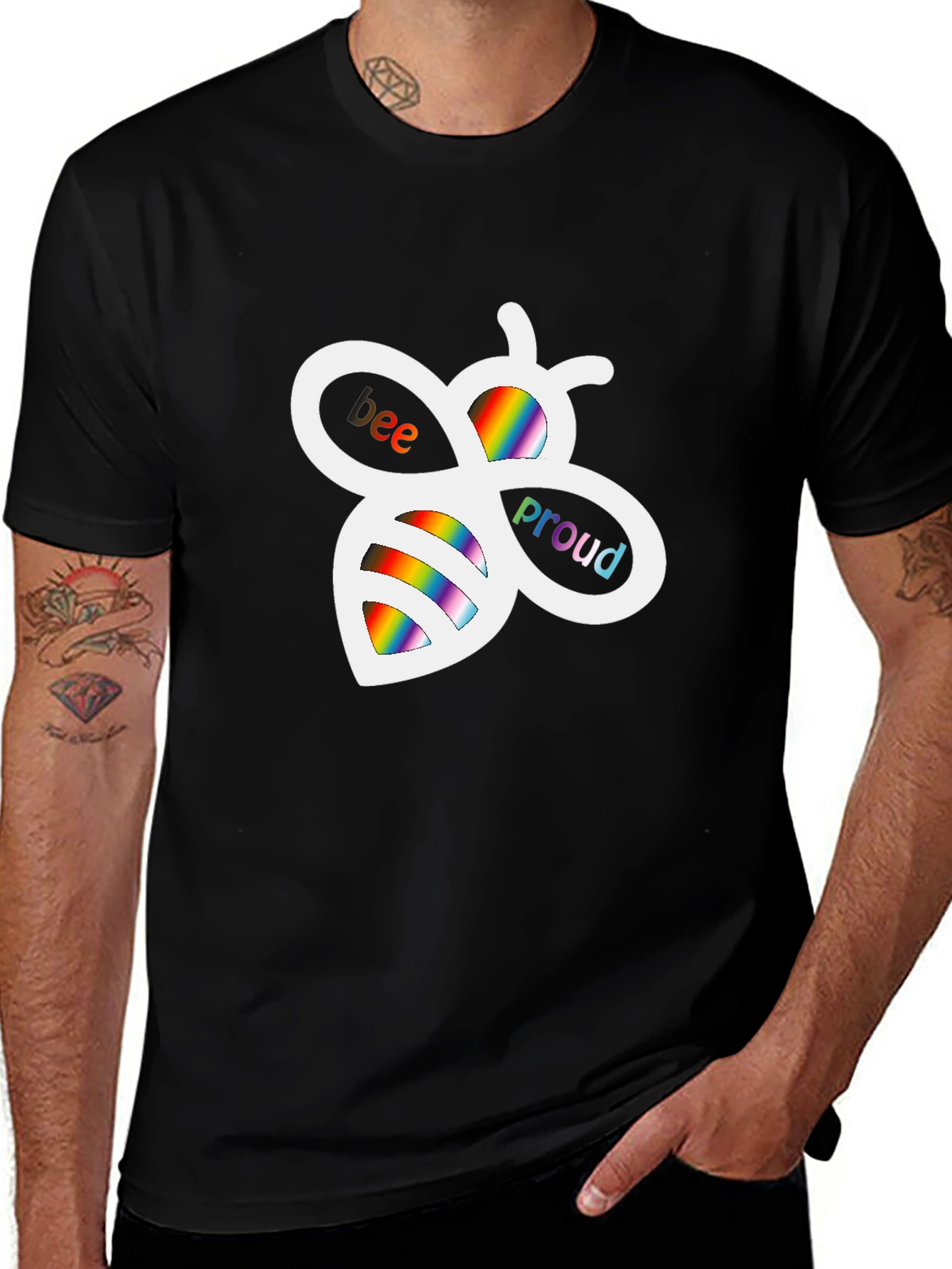 Variant 20 of Bee Proud Rainbow Graphic T-Shirt