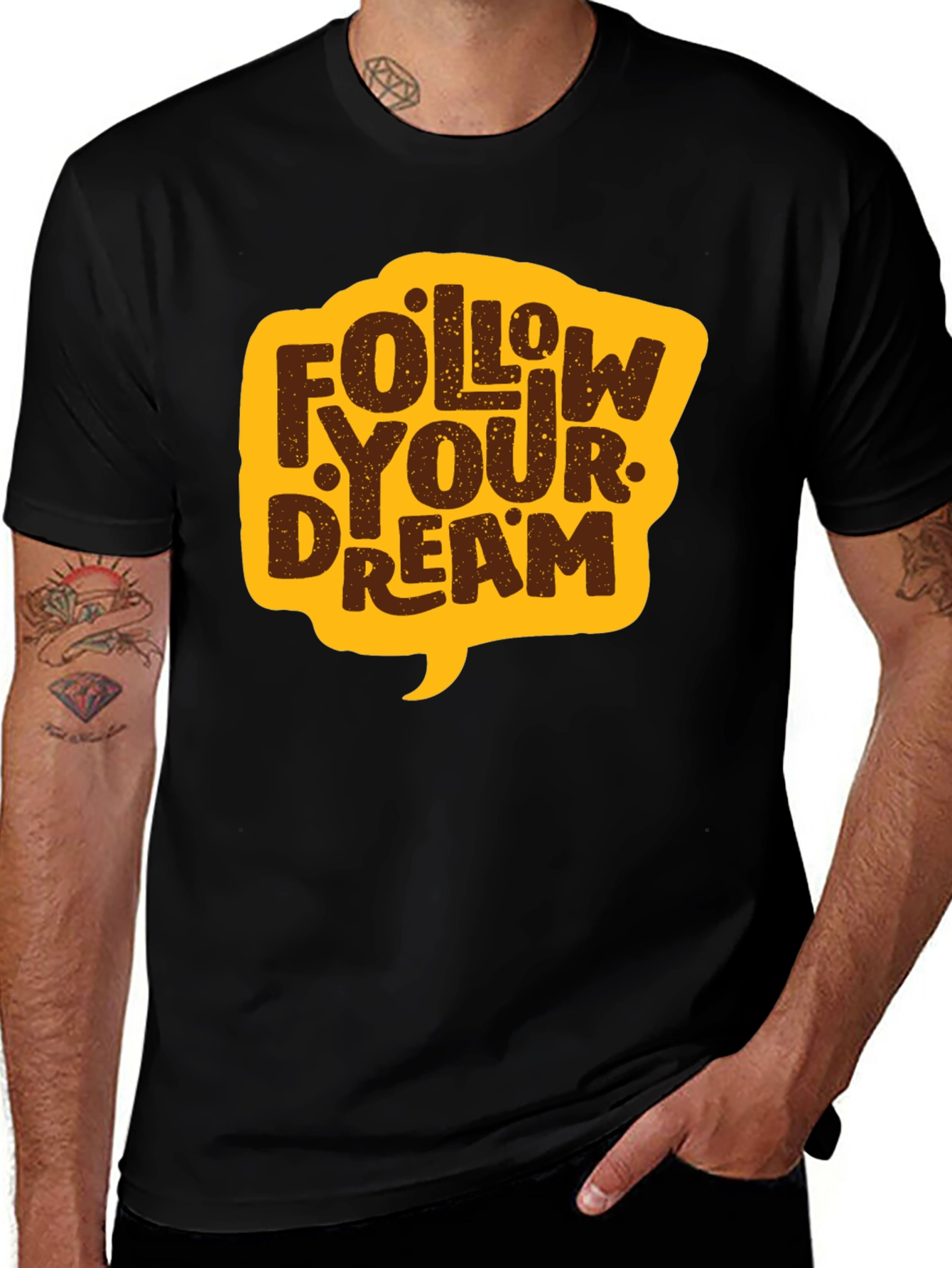 Variant 20 of Follow Your Dream Black Graphic T-Shirt
