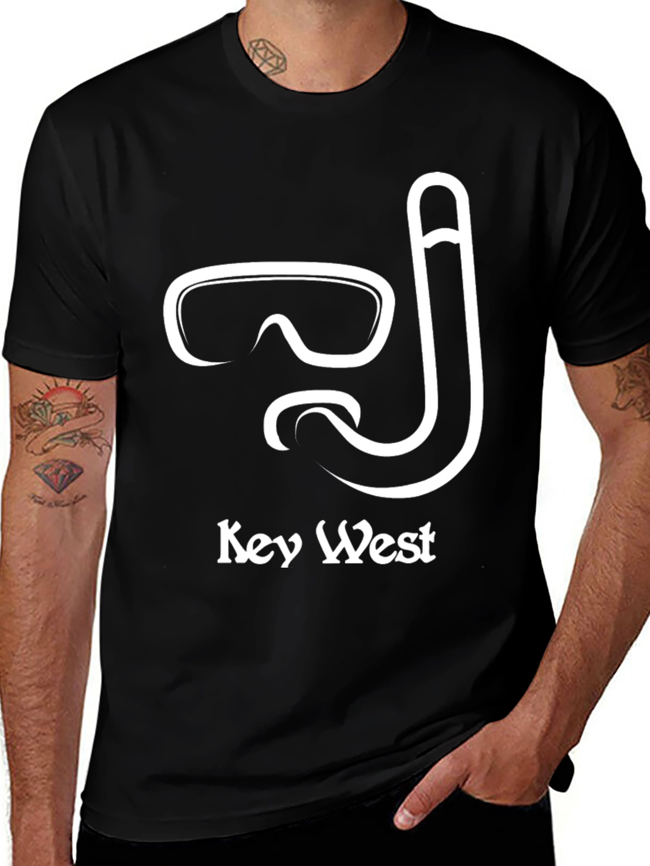 Key West Snorkel T-Shirt - Black Cotton Tee