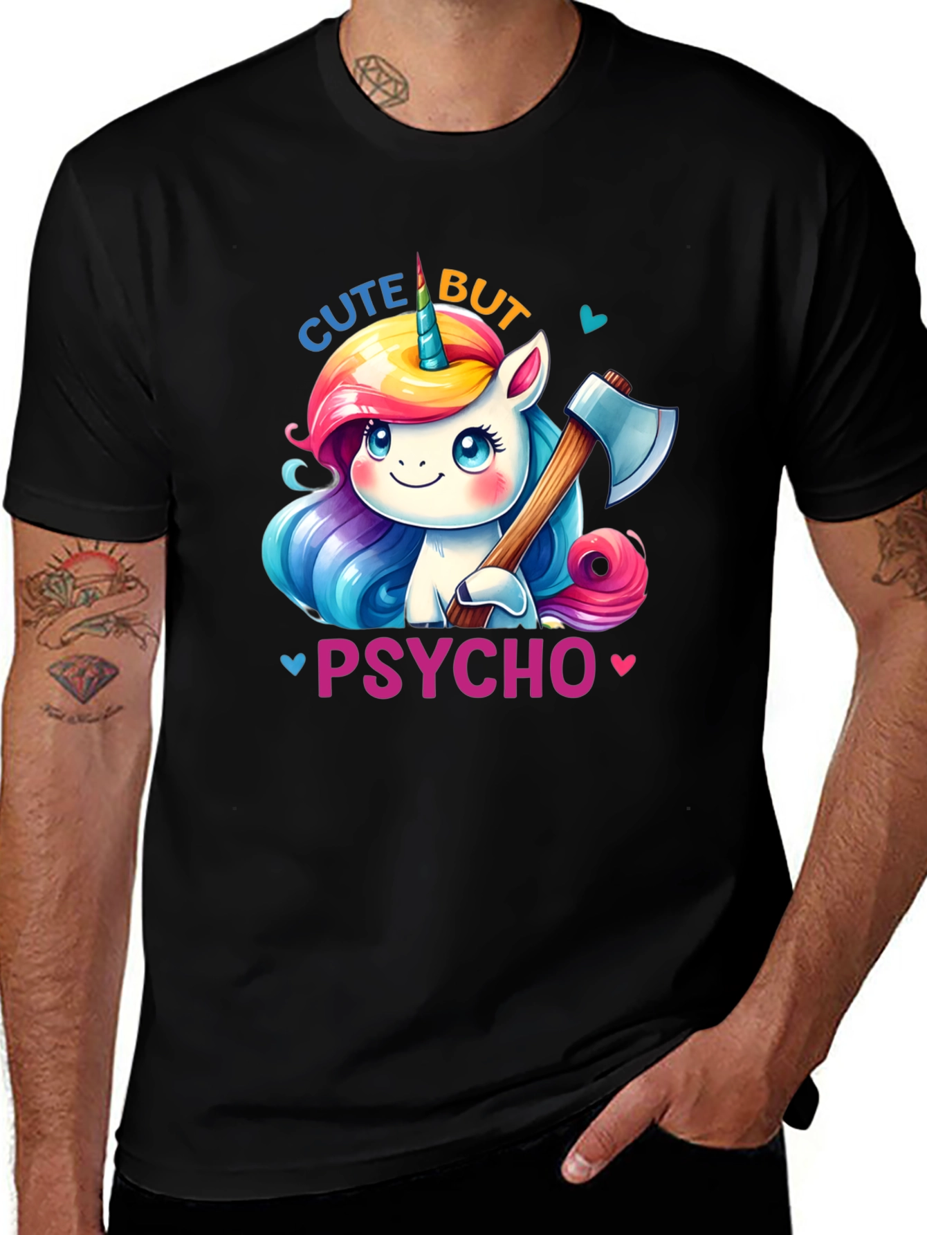 Variant 3 of Cute But Psycho Unicorn T-Shirt