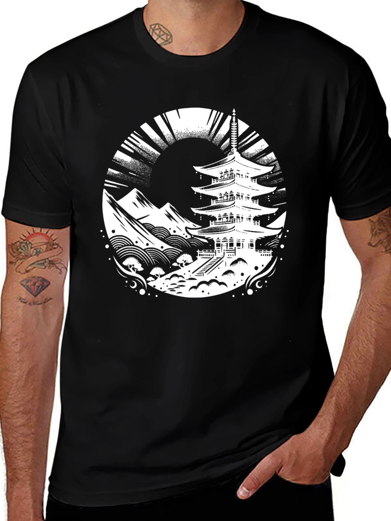 Variant 15 of Pagoda Graphic Print T-Shirt
