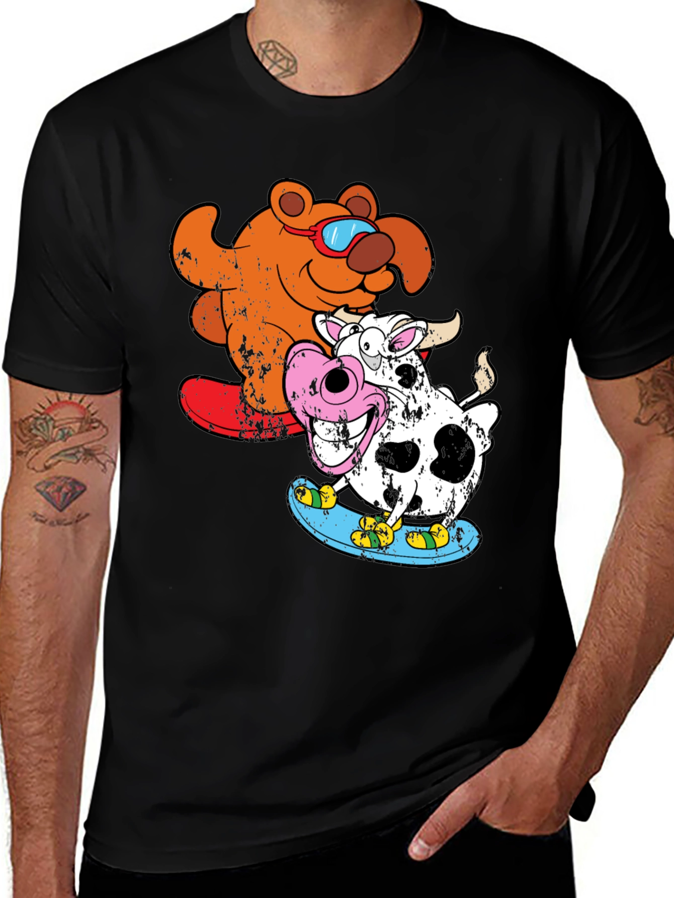 Variant 14 of Cow and Chicken T-Shirt