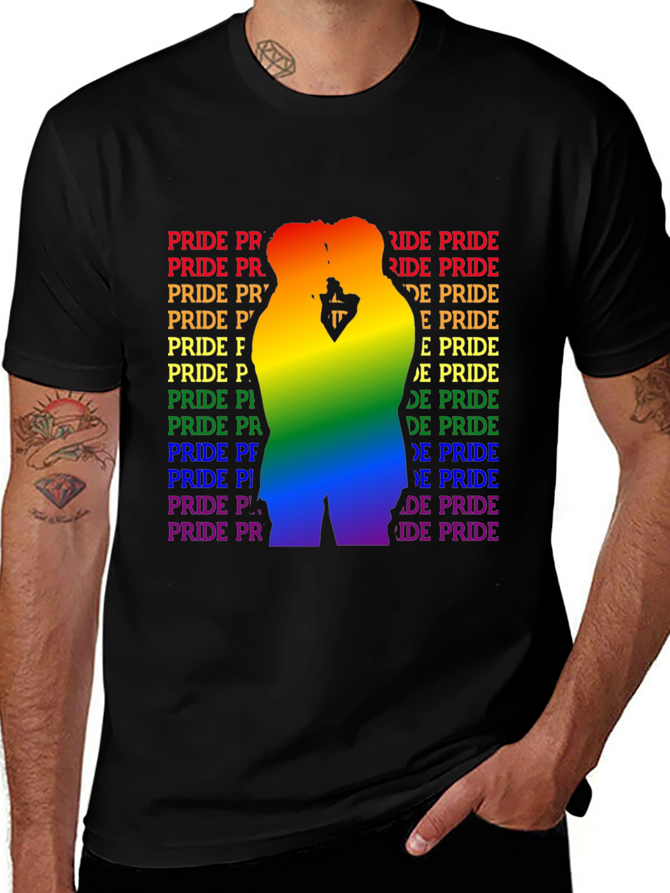Pride Graphic Tee - Rainbow Silhouette