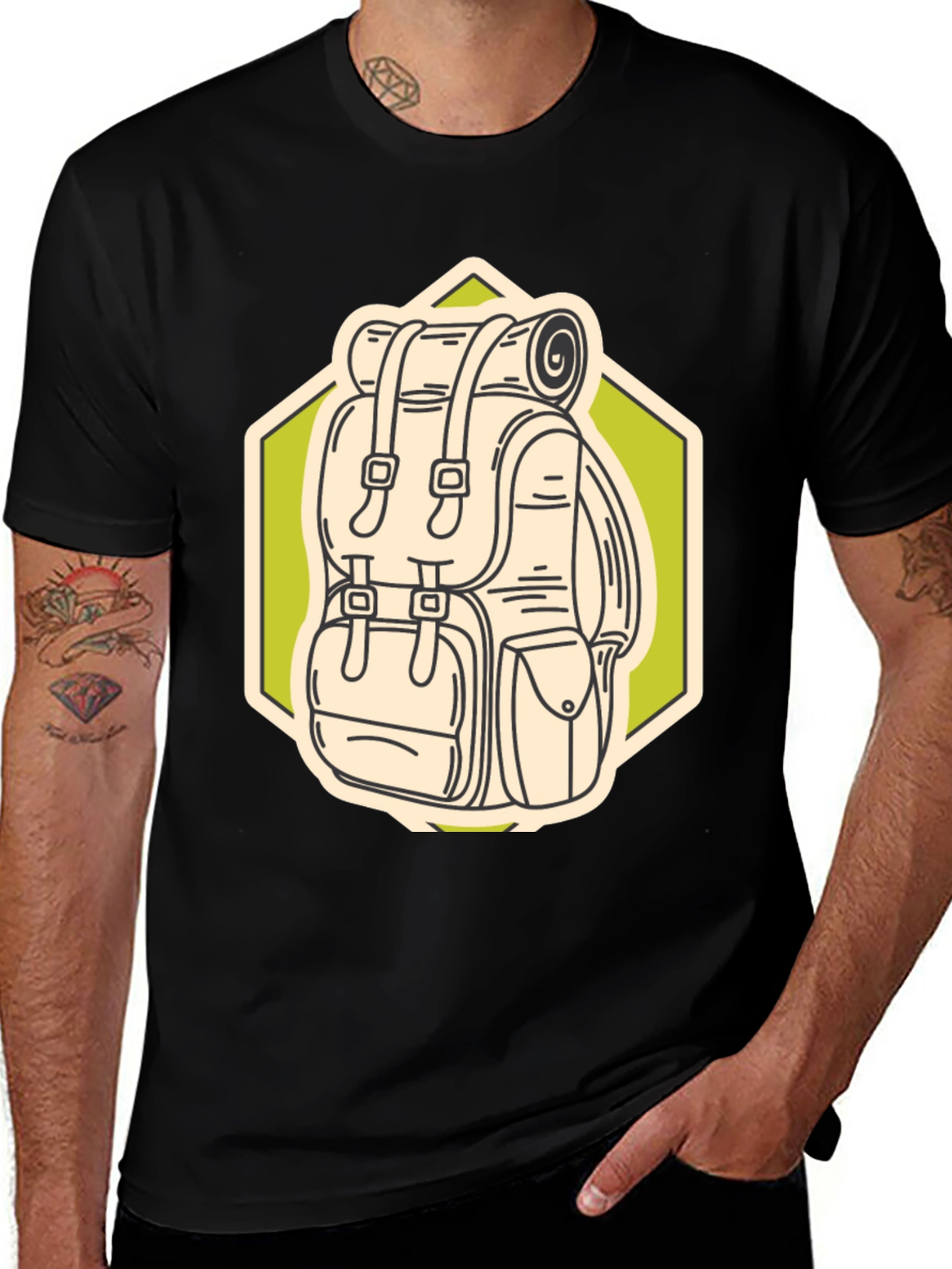 Variant 3 of Hiking Backpack Graphic T-Shirt - Adventure Ready