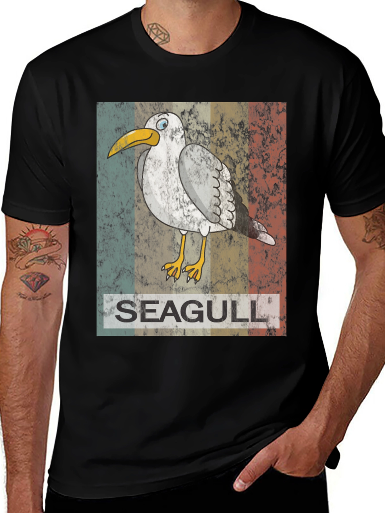 Variant 19 of Retro Seagull Graphic Tee - Vintage Style Bird Lover Shirt